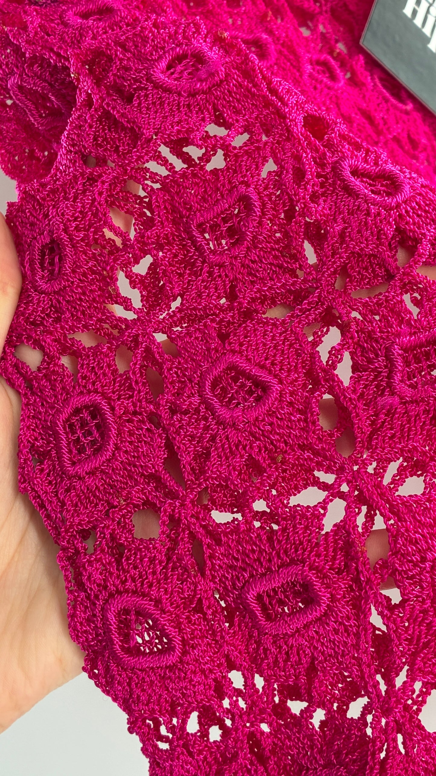 Vintage Handmade Crochet Hot Pink (Medium)