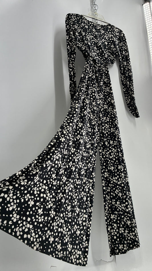 Free People Black and White Polka Dotted Jumpsuit (2)