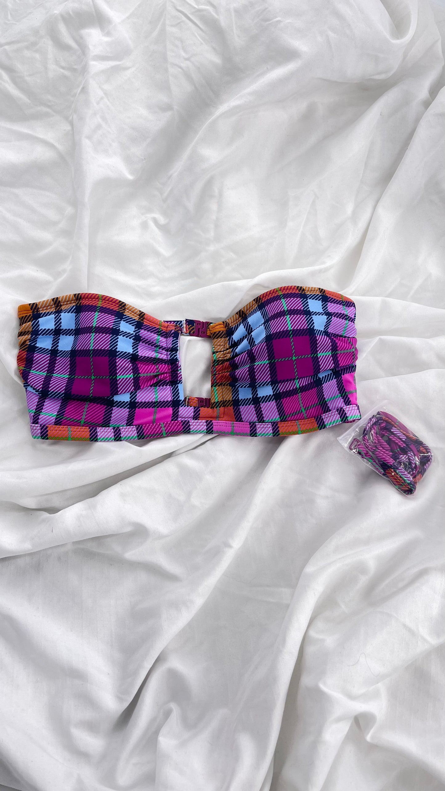 Urban Outfitters Out From Under Plaid Swim Top (Small)