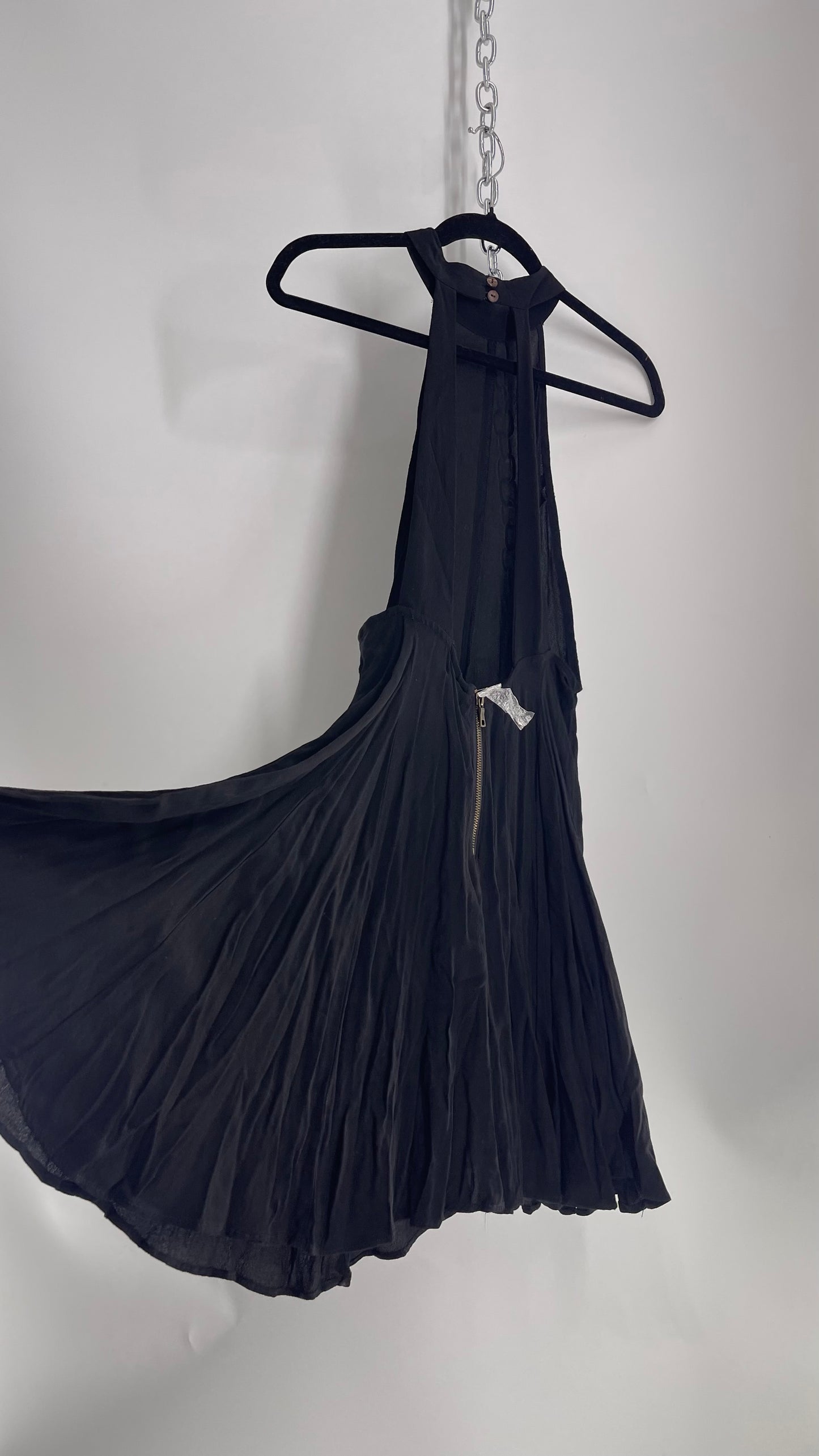 Kimchi Blue Black Voluminous Mini with Open Back Detail (Small)