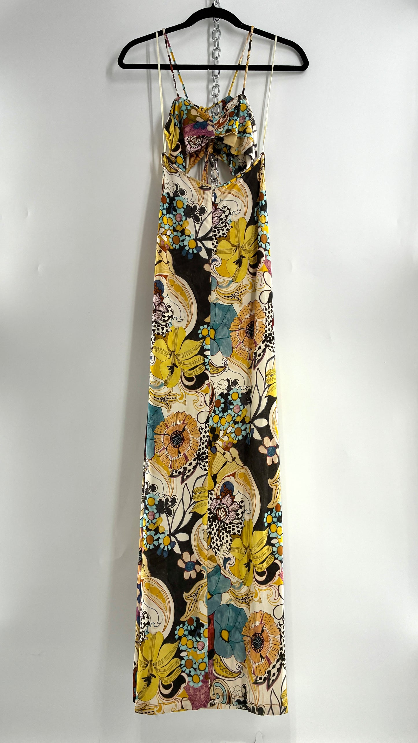 ALEXIS Cassandra Cut Out, Graphic Florals Maxi Dress (XS)