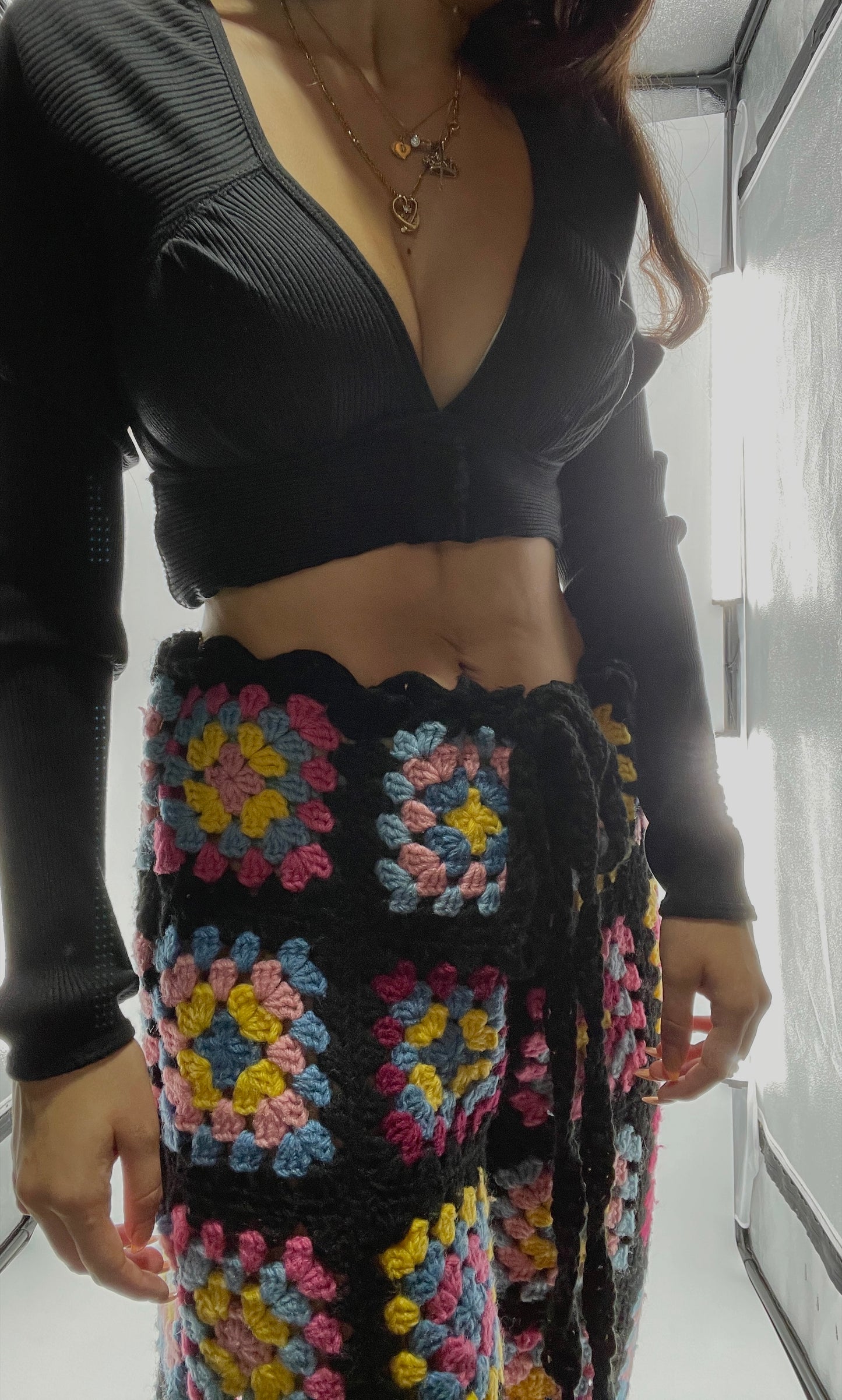 CUSTOM Handmade Granny Square High Contrast Lounge Pants (XS/S/M/L)
