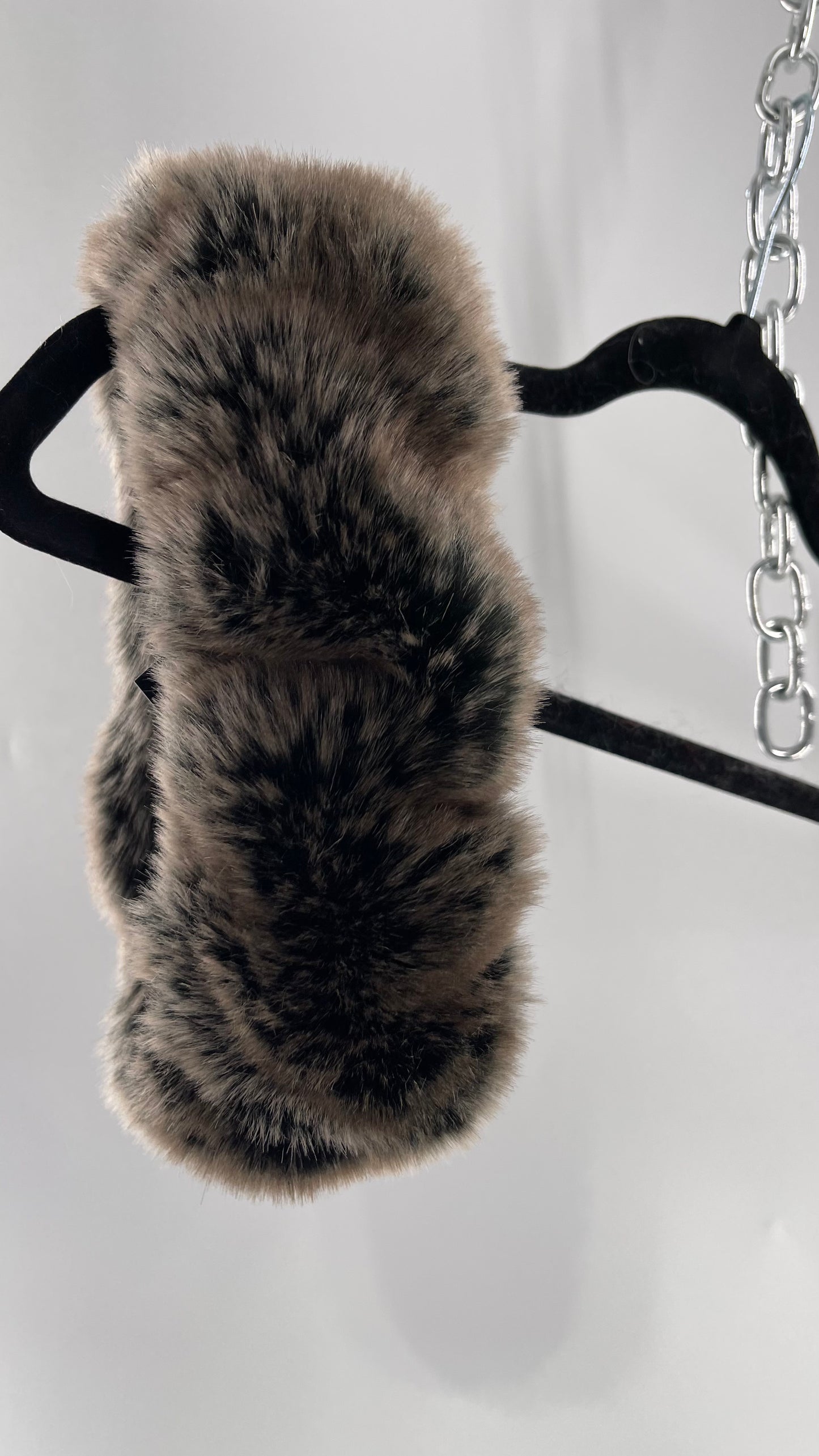 Mixed Tones Brown/Grey Fluffy Furry Headband