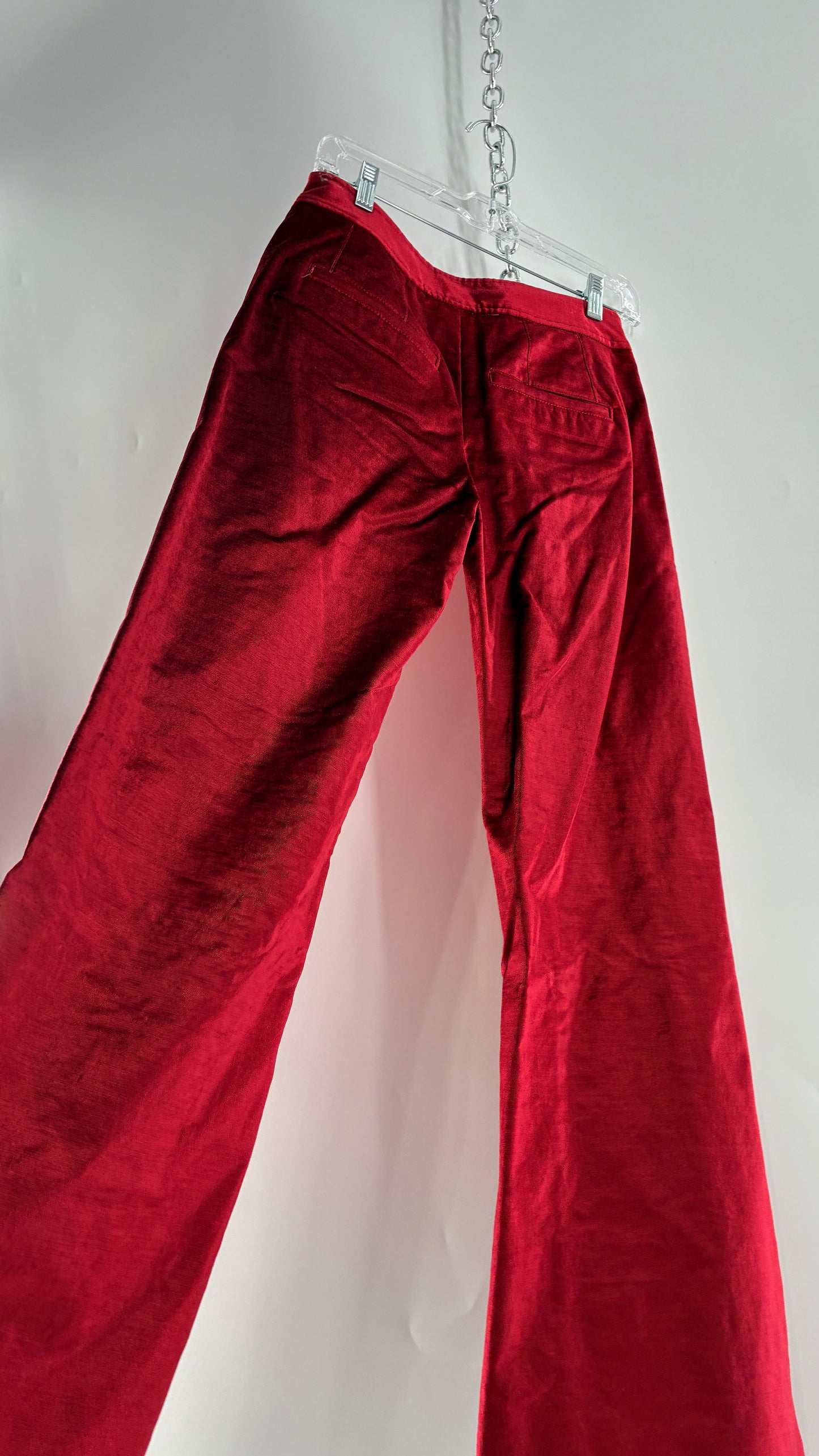 Free People Red Velvet Walk with You Kick Flare Hot Pants (2)