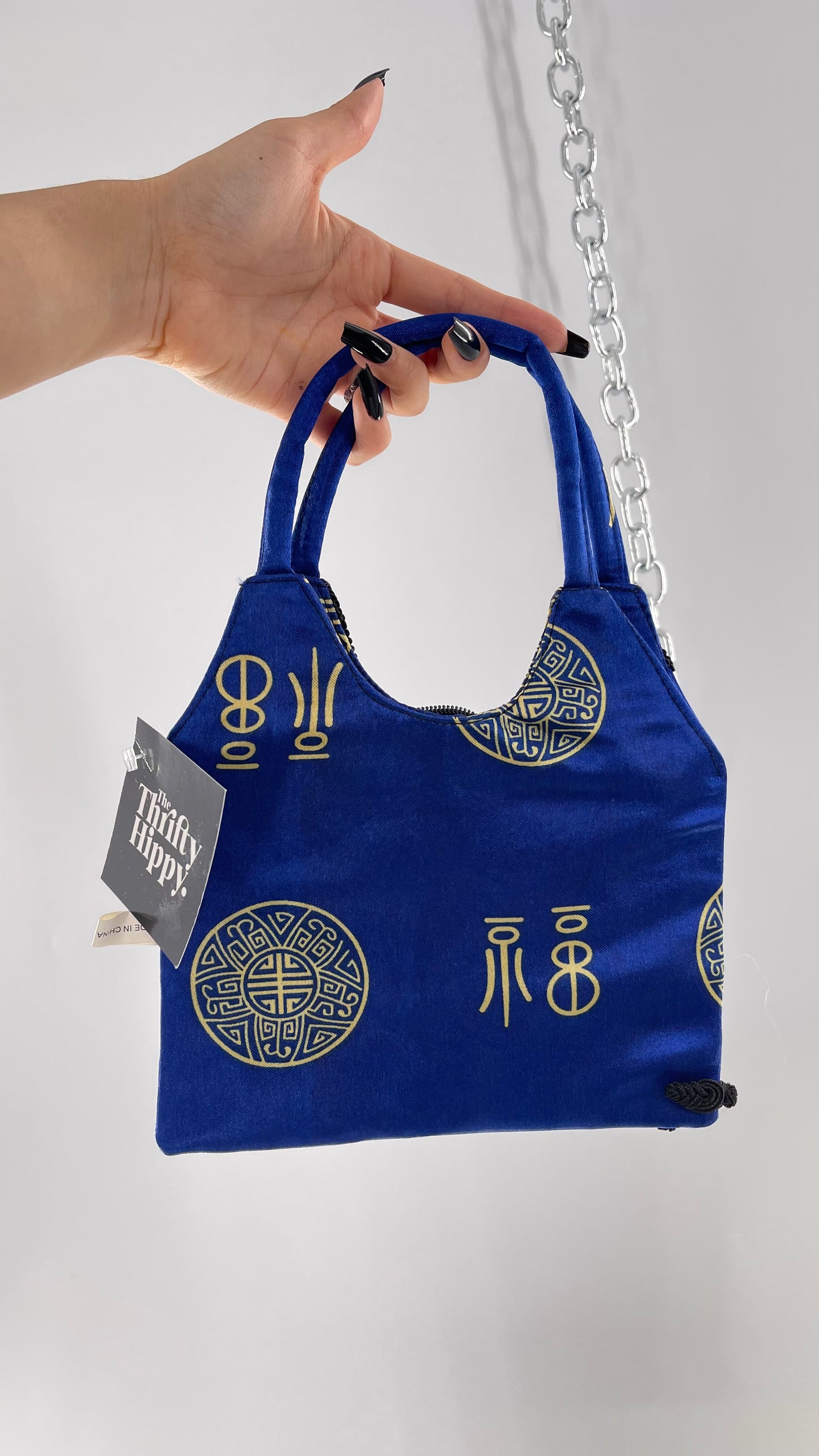 Royal Blue Satin Kimono Mini Purse