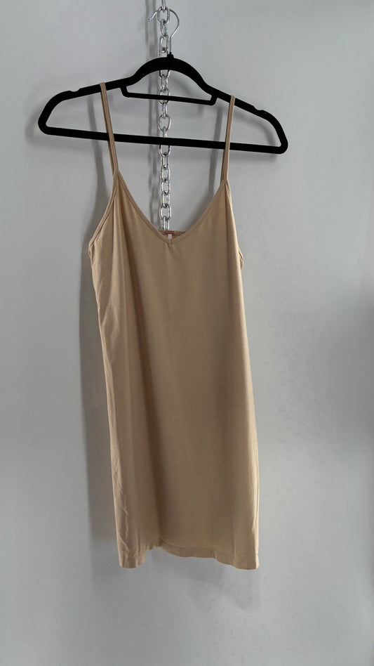 Intimately Free People Tan Viscose, Elastane Slip (Small)