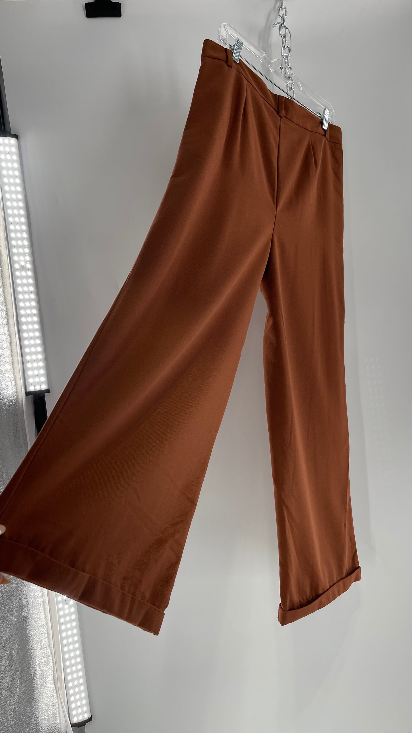 Free People Burnt Orange Wide Leg Trouser (8)