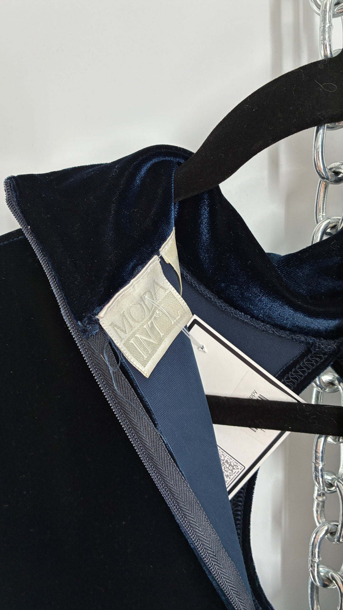 Vintage 1990s MODA INTERNATIONAL Midnight/Navy Blue Jumpsuit with Cut Out Keyhole Detail (Small)