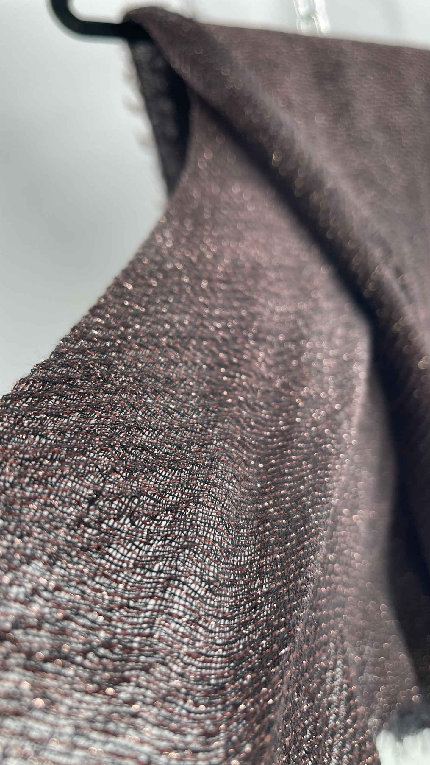 Maurice’s Black Thin Knit Voluminous Scarf with Bronze Woven Tinsel