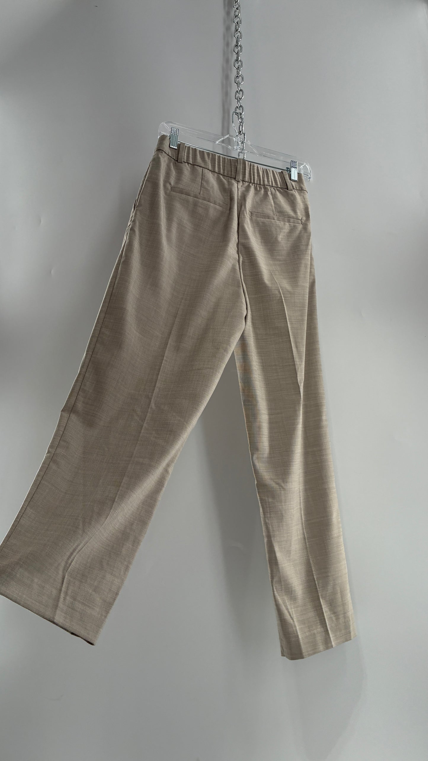 H&M 83% Recycled Polyester Beige Woven Trouser with Tags Attached (6)