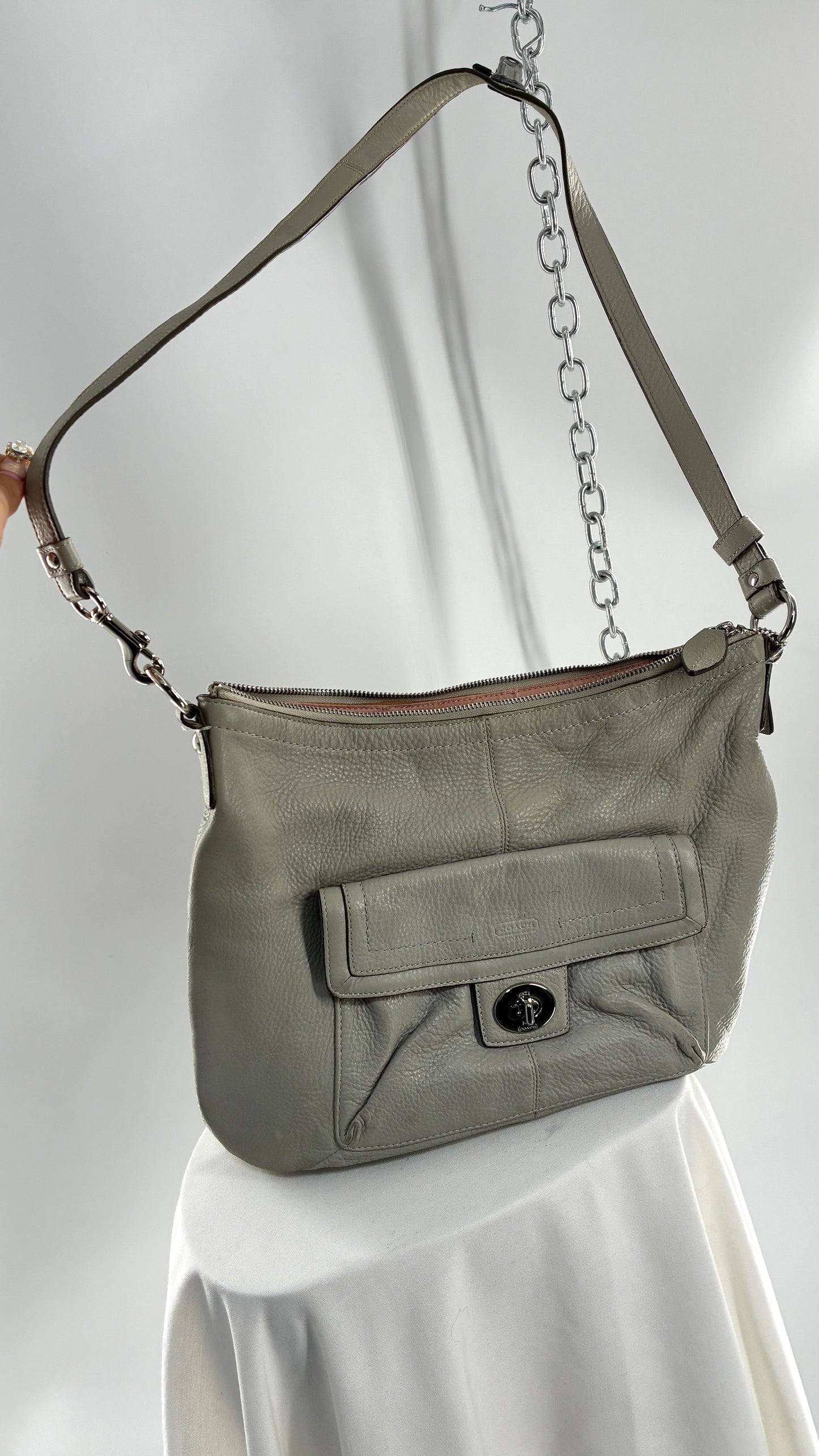 Vintage COACH Penelope Grey Leather Crossbody