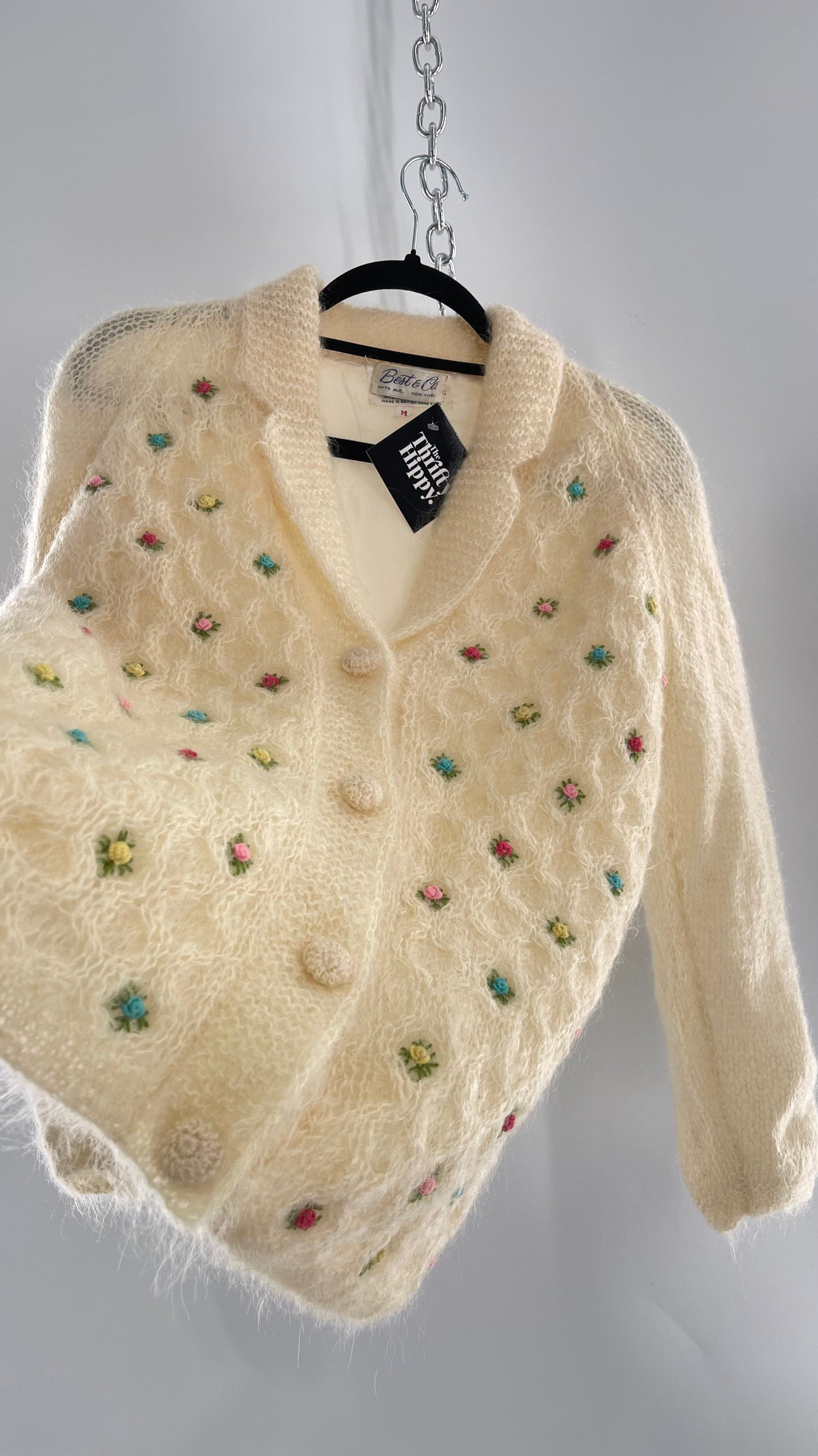 Vintage Best & Co Lil Rose, Cream Granny Cardigan (Medium)