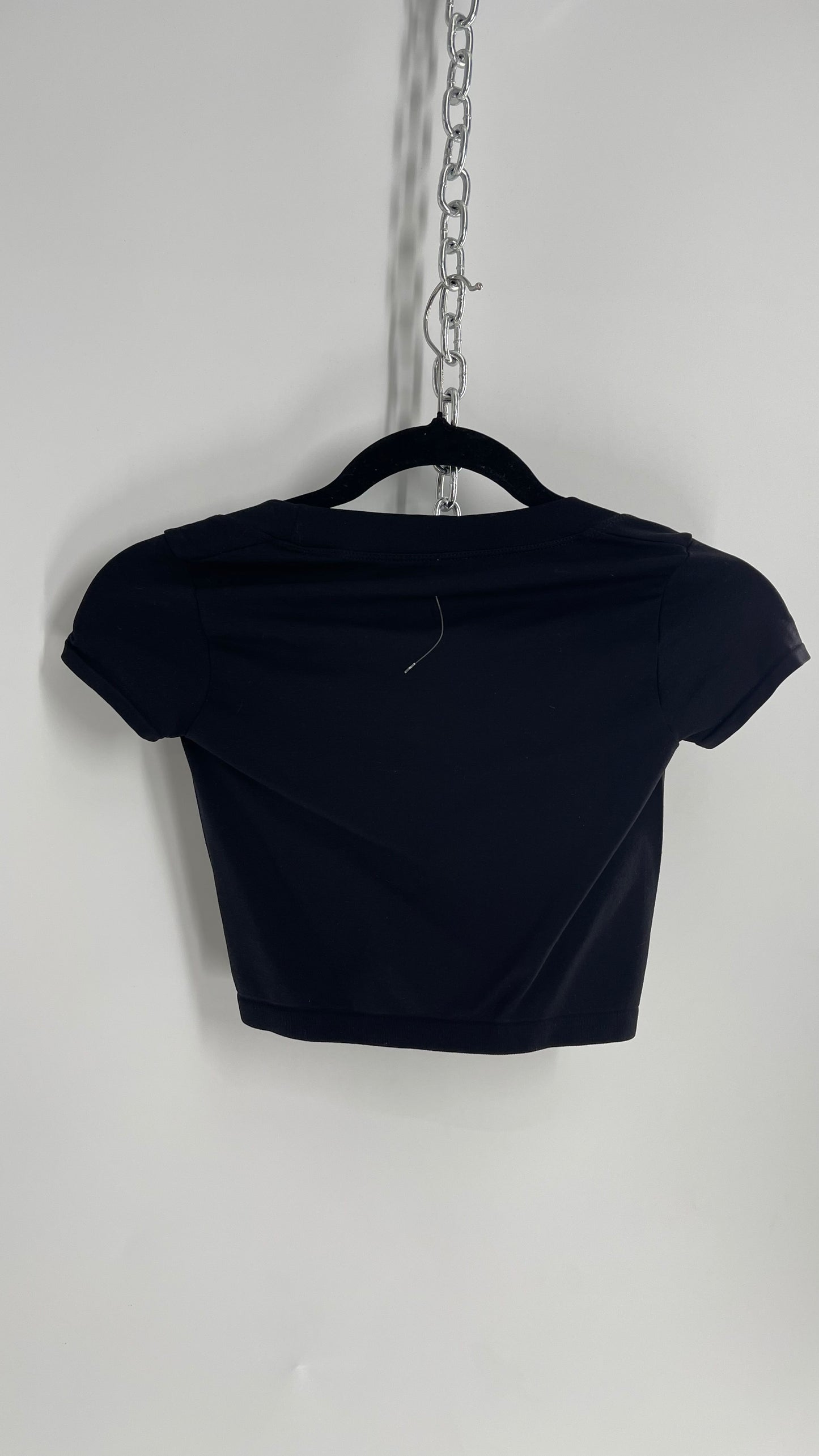 Intimately Free People Black Cropped T Shirt (XS/S)