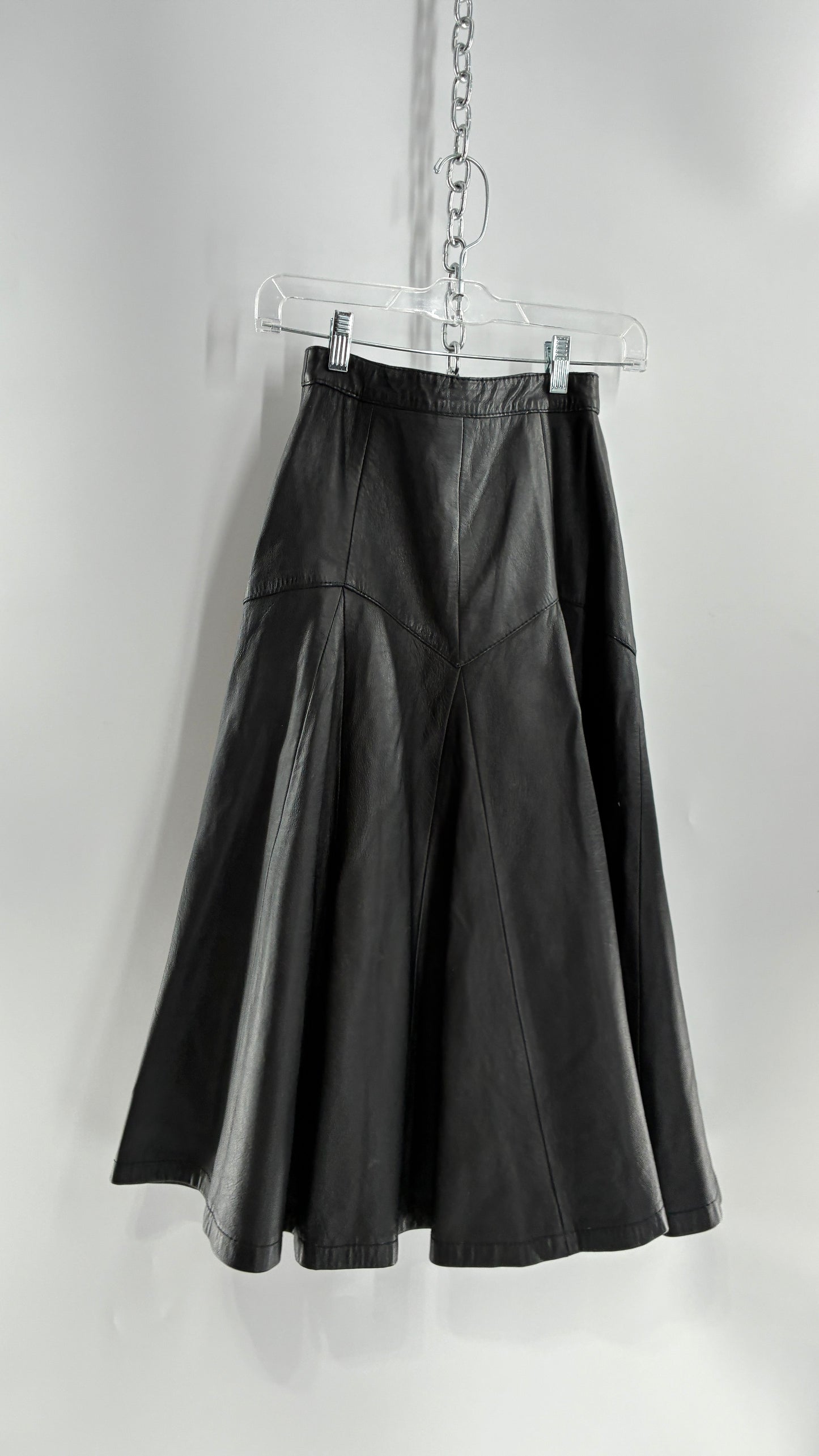 Vintage Fergs Omorro Leather Full Circle Skirt Made in Italy (XS)