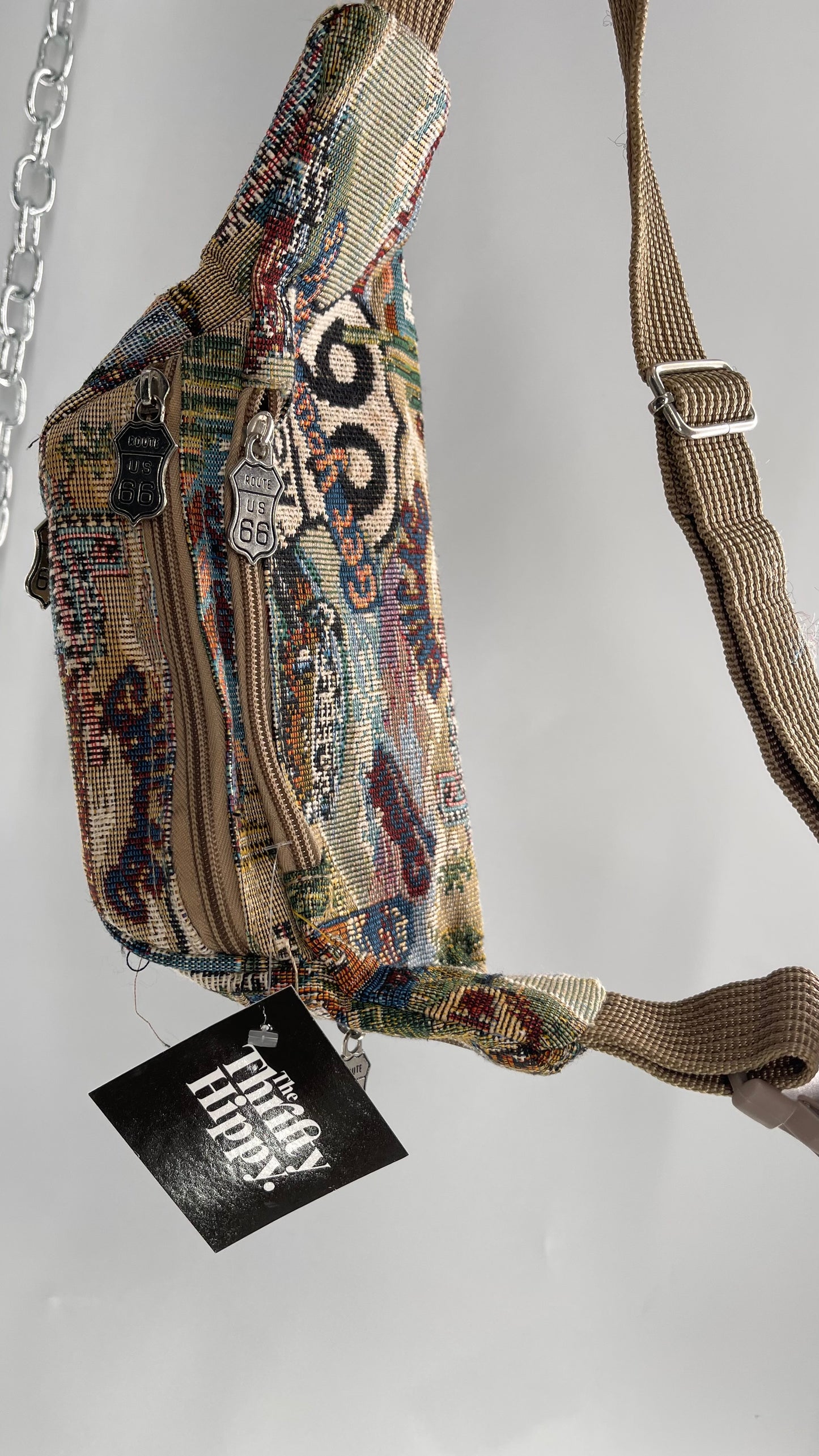 Route 66 Tapestry Fanny Pack with 6 Pockets