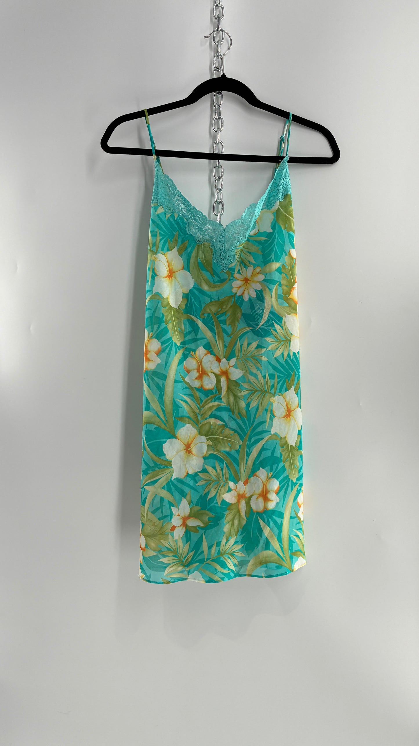 Vintage Valerie Stevens Sheer Tropical Camisole Dress (Large)