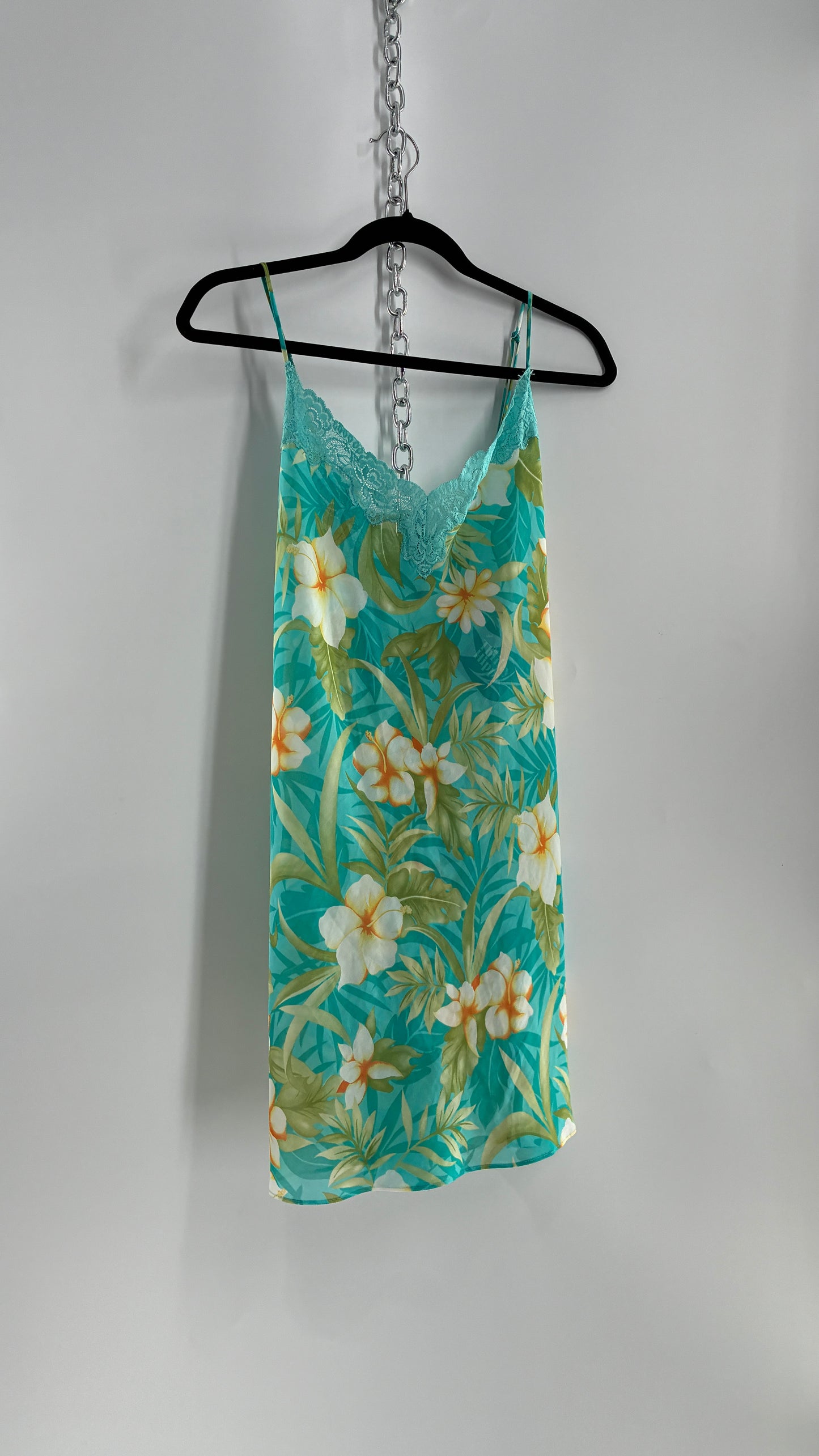 Vintage Valerie Stevens Sheer Tropical Camisole Dress (Large)