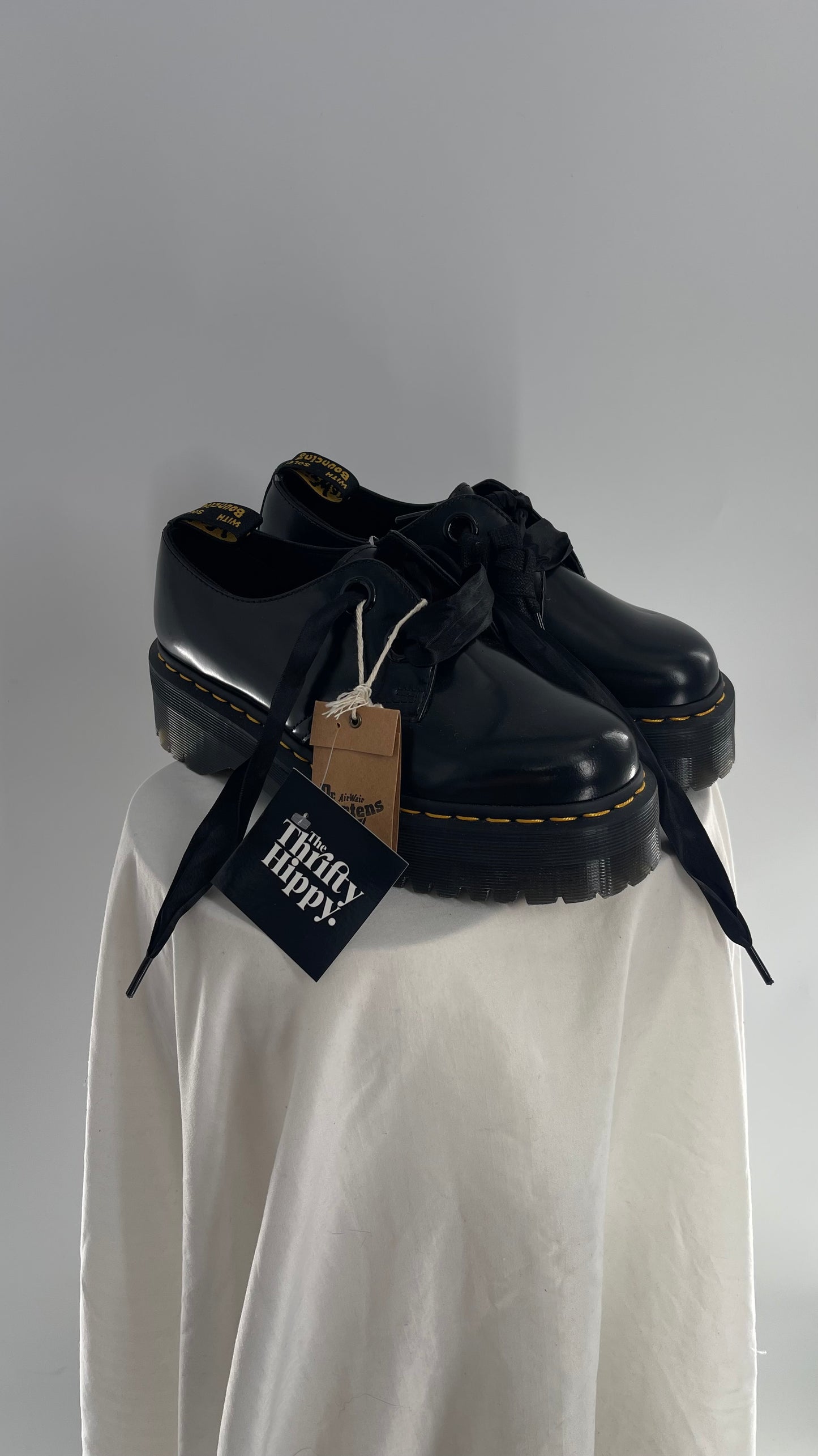 Dr.Martens Black Patent Leather Holly Platform Oxford(8)