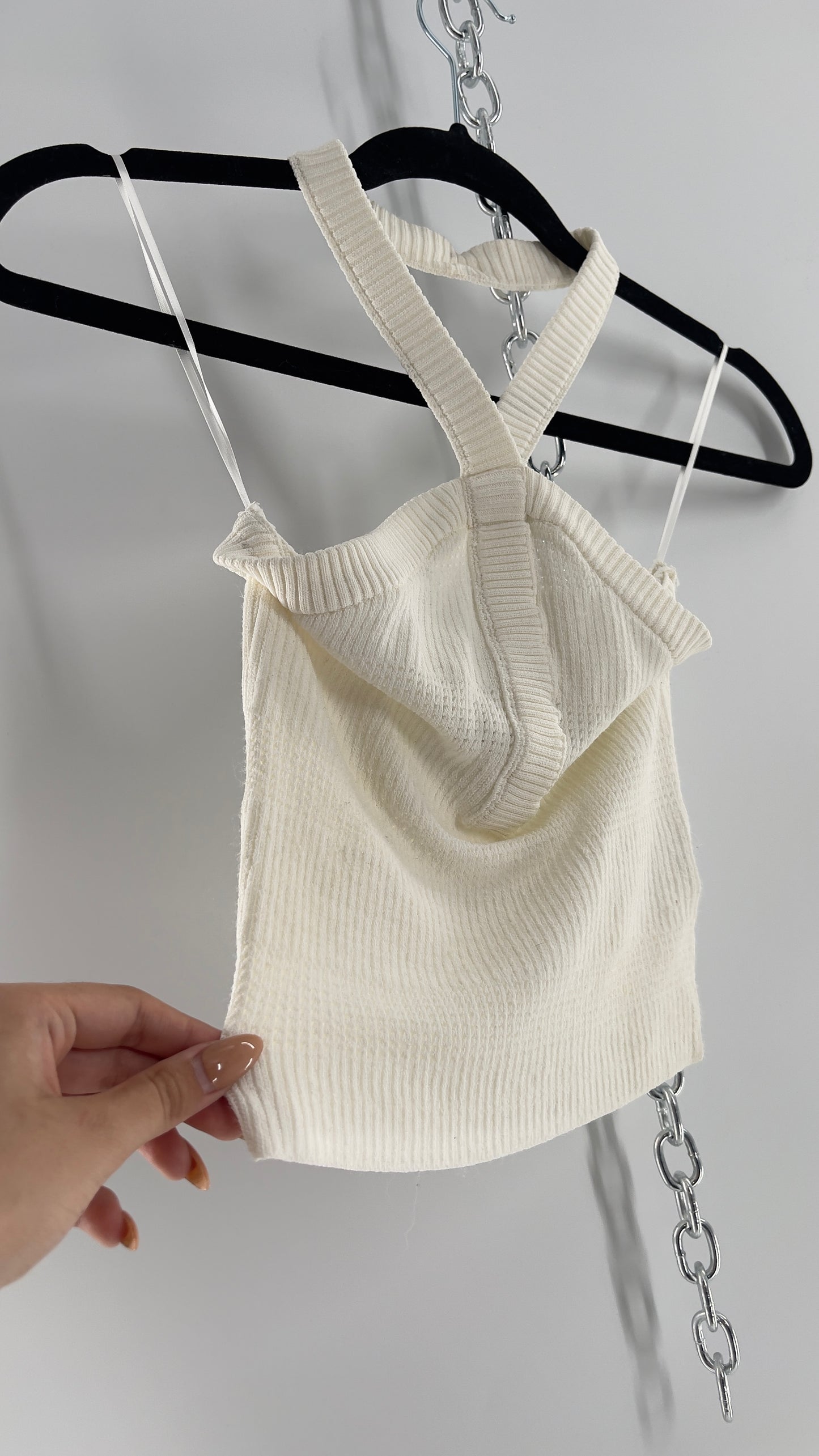 Urban Outfitters Perforated Cropped Halter (Medium)