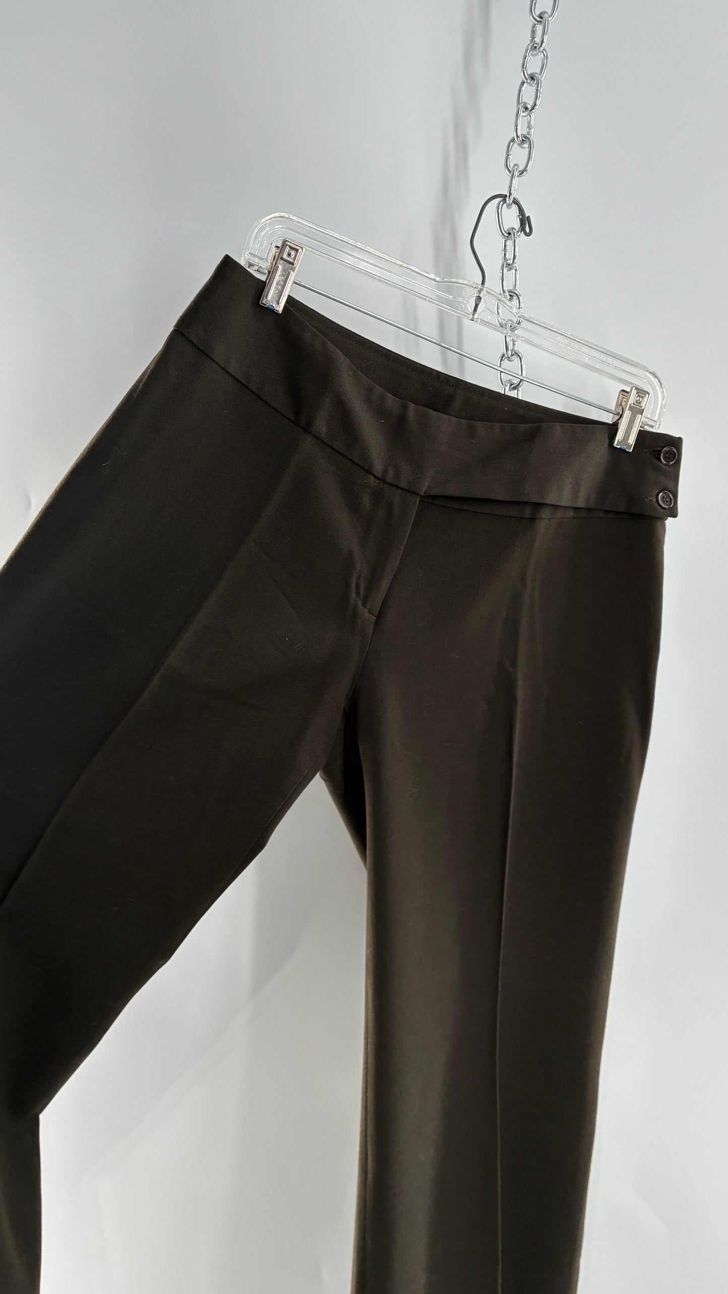 Vintage United Colors of Benneton 98% Pure Virgin Wool Brown Trousers Made in Portugal (44)
