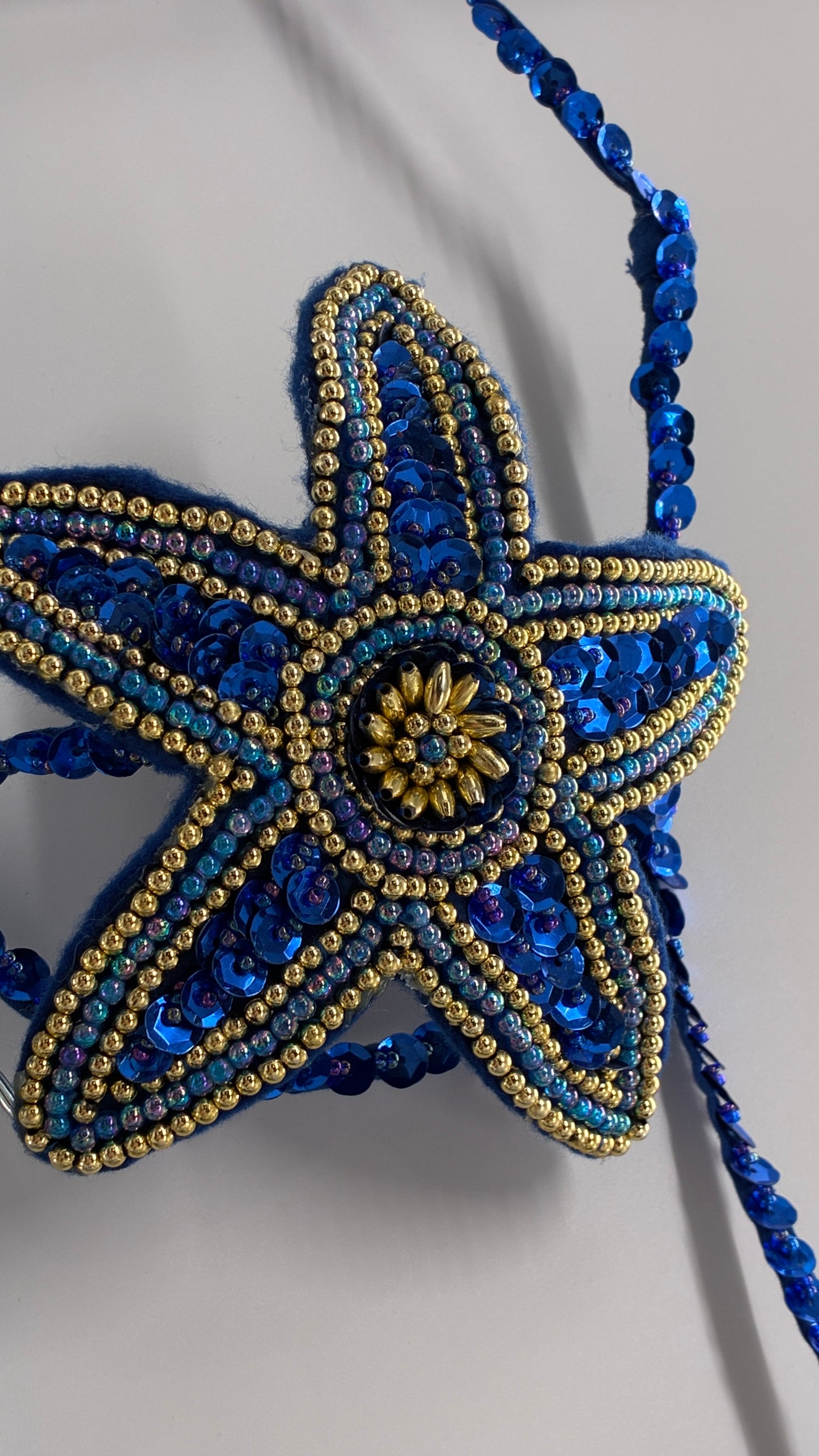 Vintage Royal Blue and Gold Beaded Belly Dancing Set