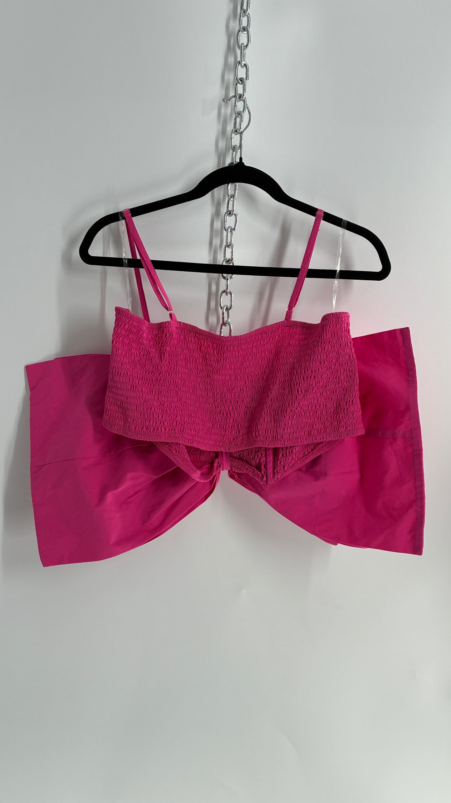 Vintage MadRag Oversized Pink Bow Bustier Top with Tags Attached (2X)