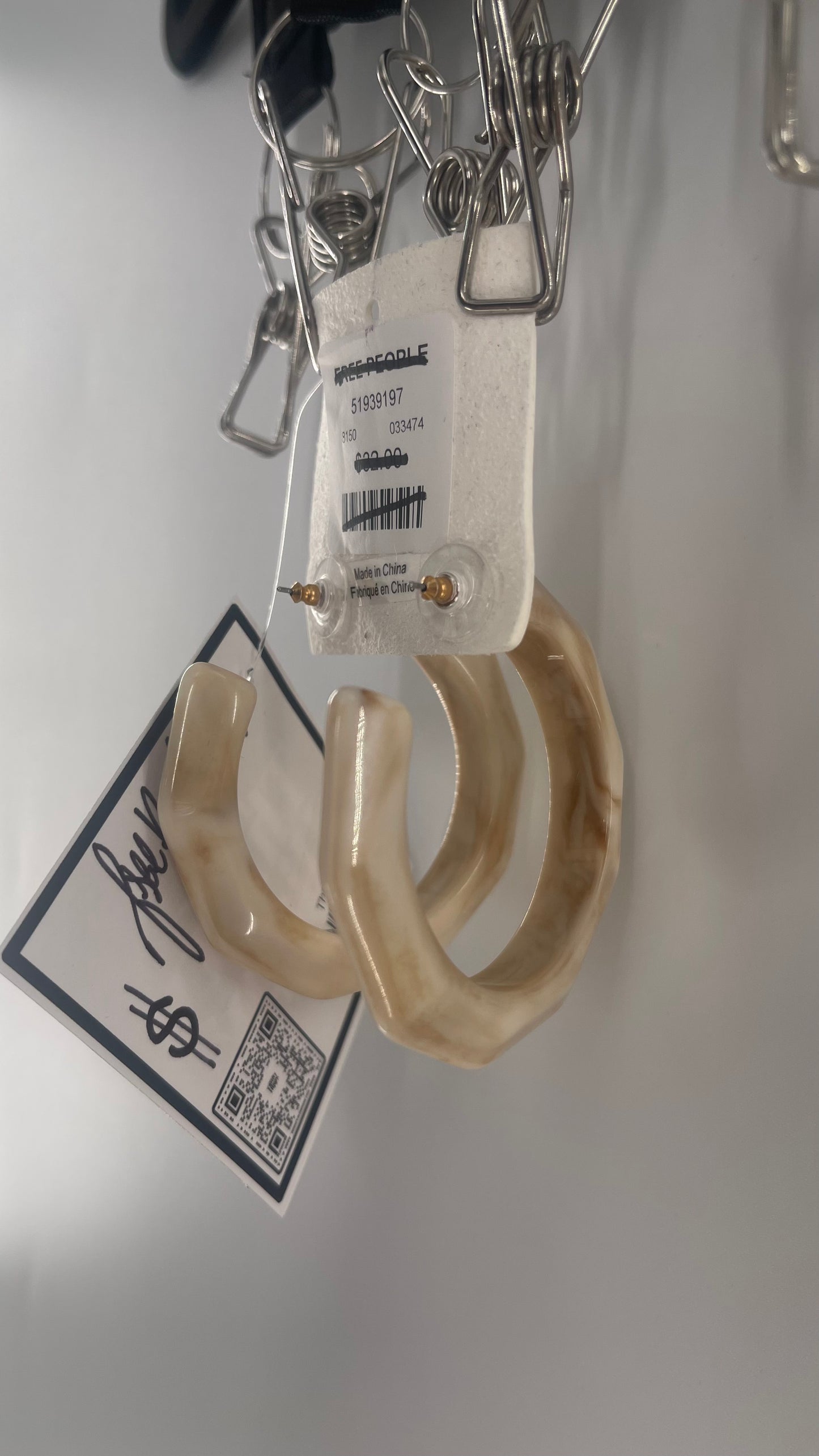 Free People Bone Toned Hoop Earring