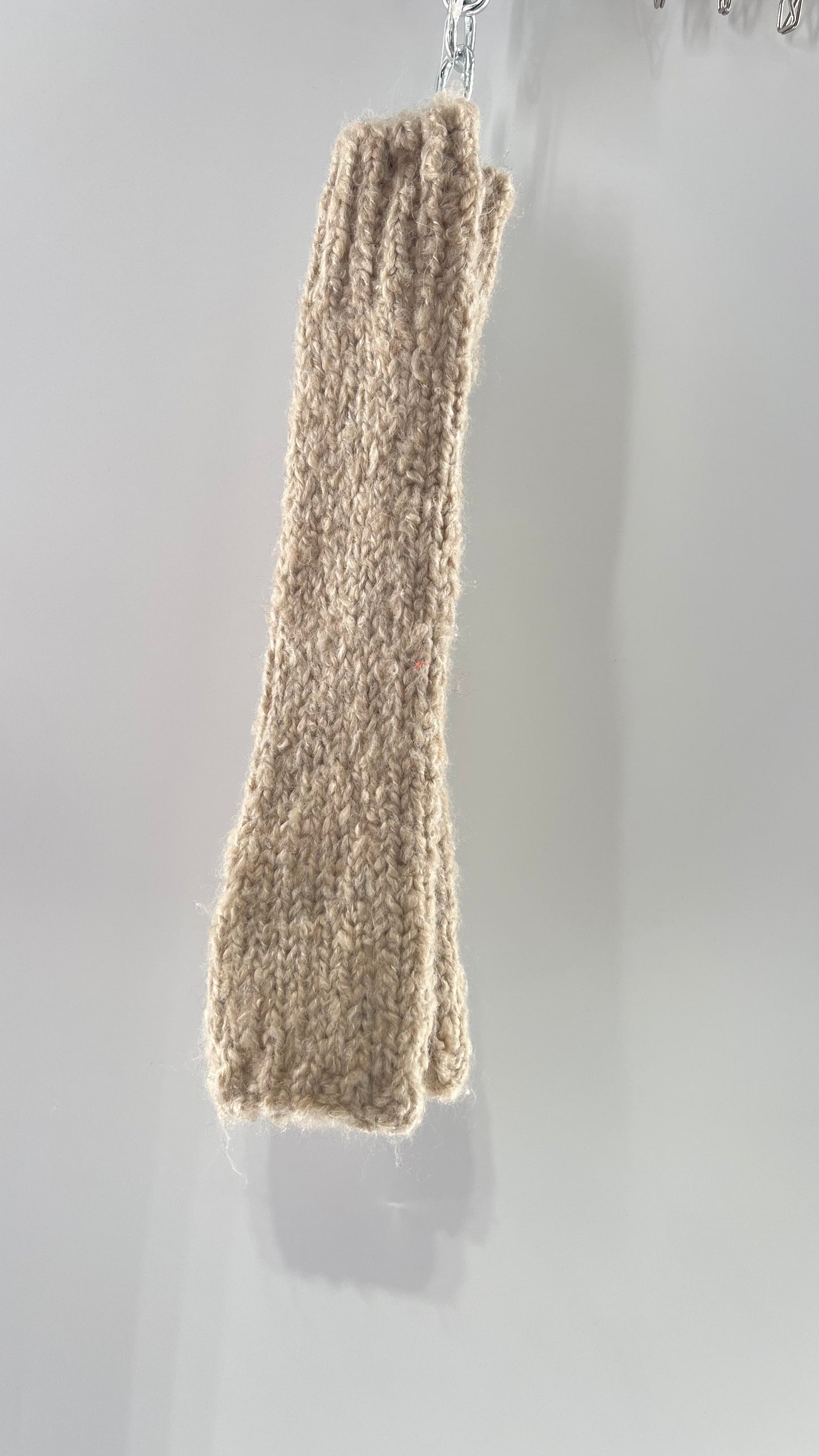 Urban Outfitters Beige/Oatmeal Knit Arm Warmer/Glove with Covered Palm, Thumb Hole