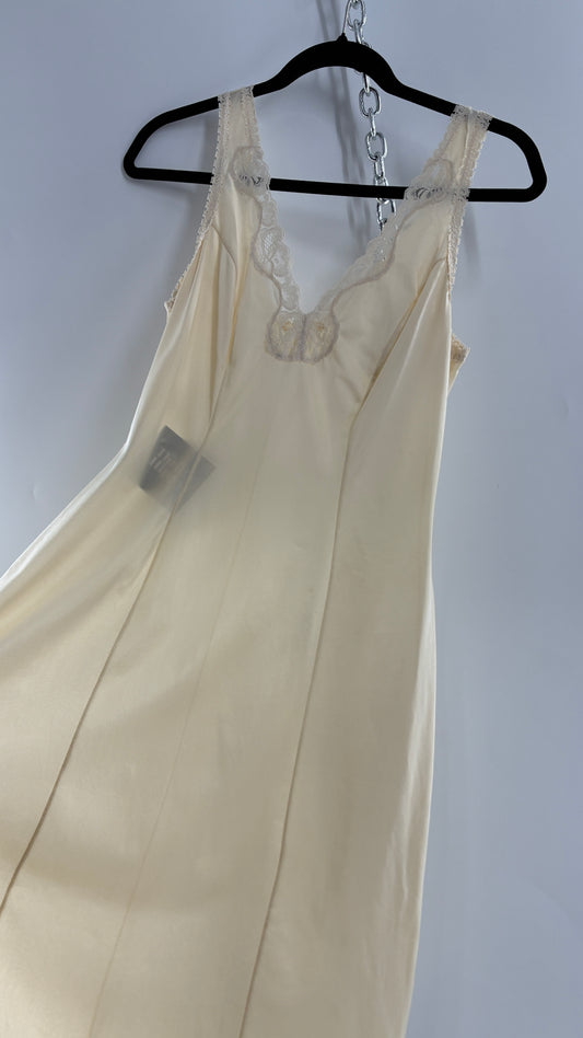 Vintage 1960s JENELLE of CALIFORNIA Slip Lace Trimmed Dress (Small)