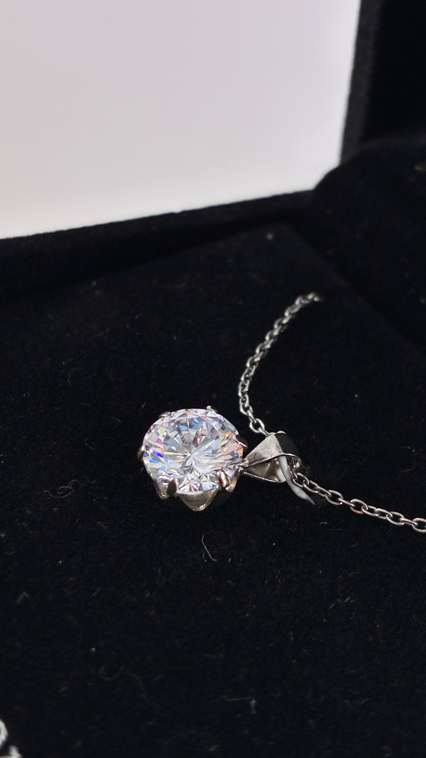 Gianni Bernini Sterling Silver Cubic Zirconia Pendant Necklace in Box