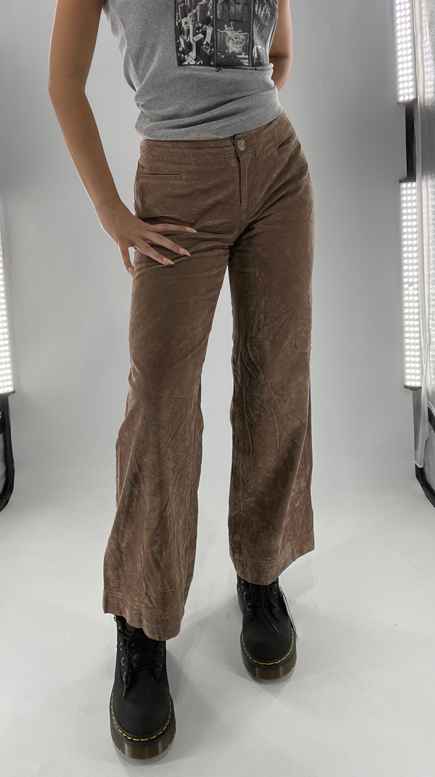 Vintage Crushed Corduroy Cropped Straight Leg Trouser J JILL (2P)