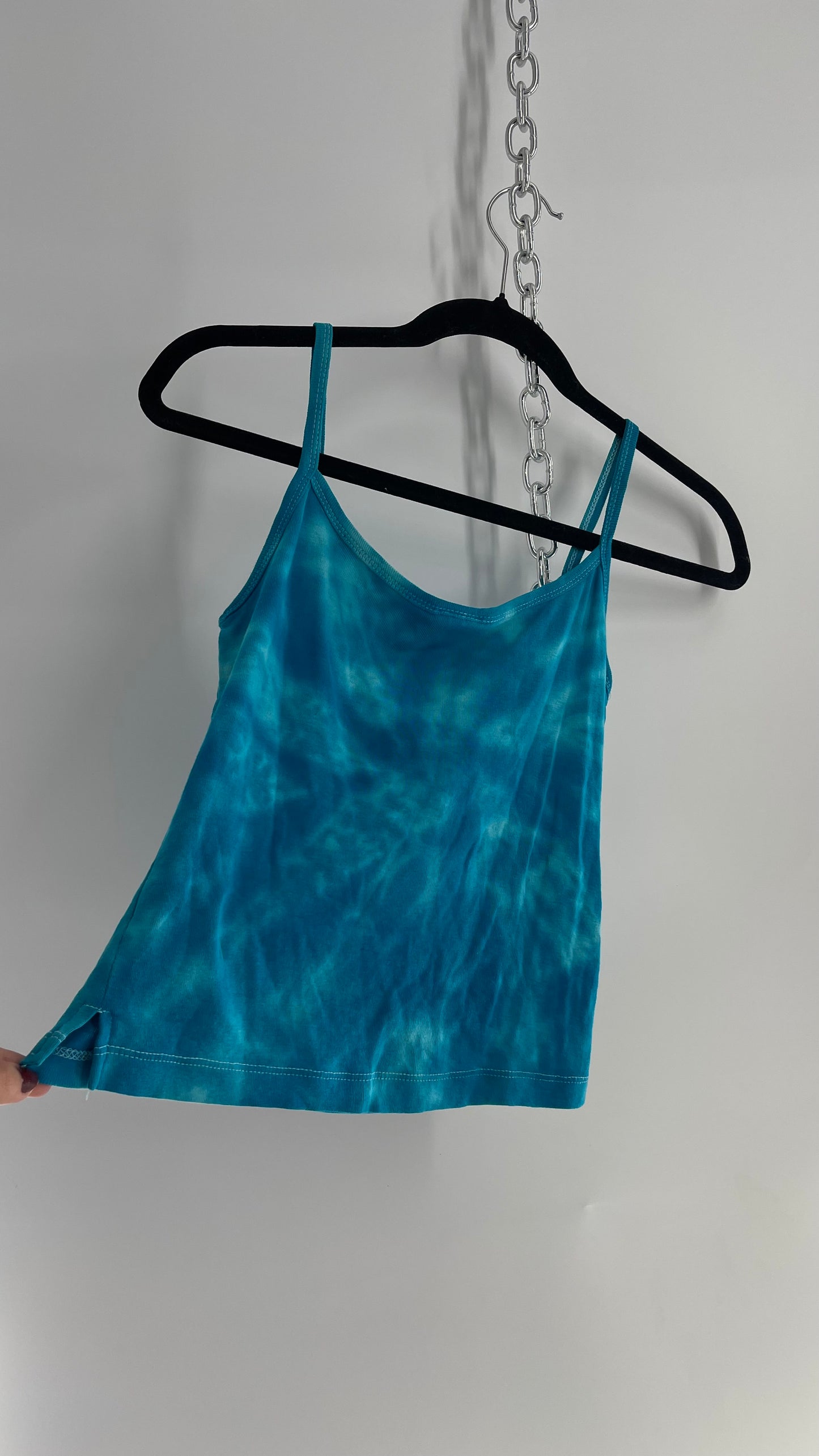 Vintage Bahama Mama Tie Dye Embroidered Tropical Tourist Tank (Medium)