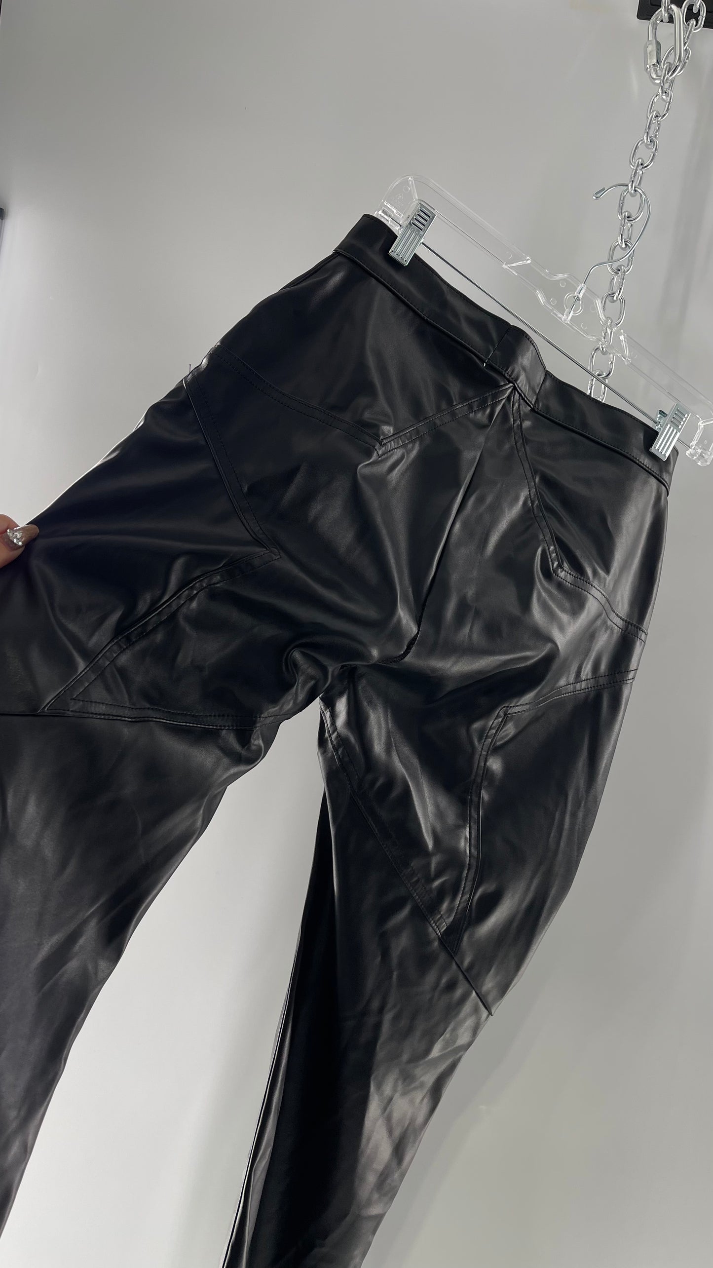 Revice Faux Leather Kick Flares with Star Bum (29)