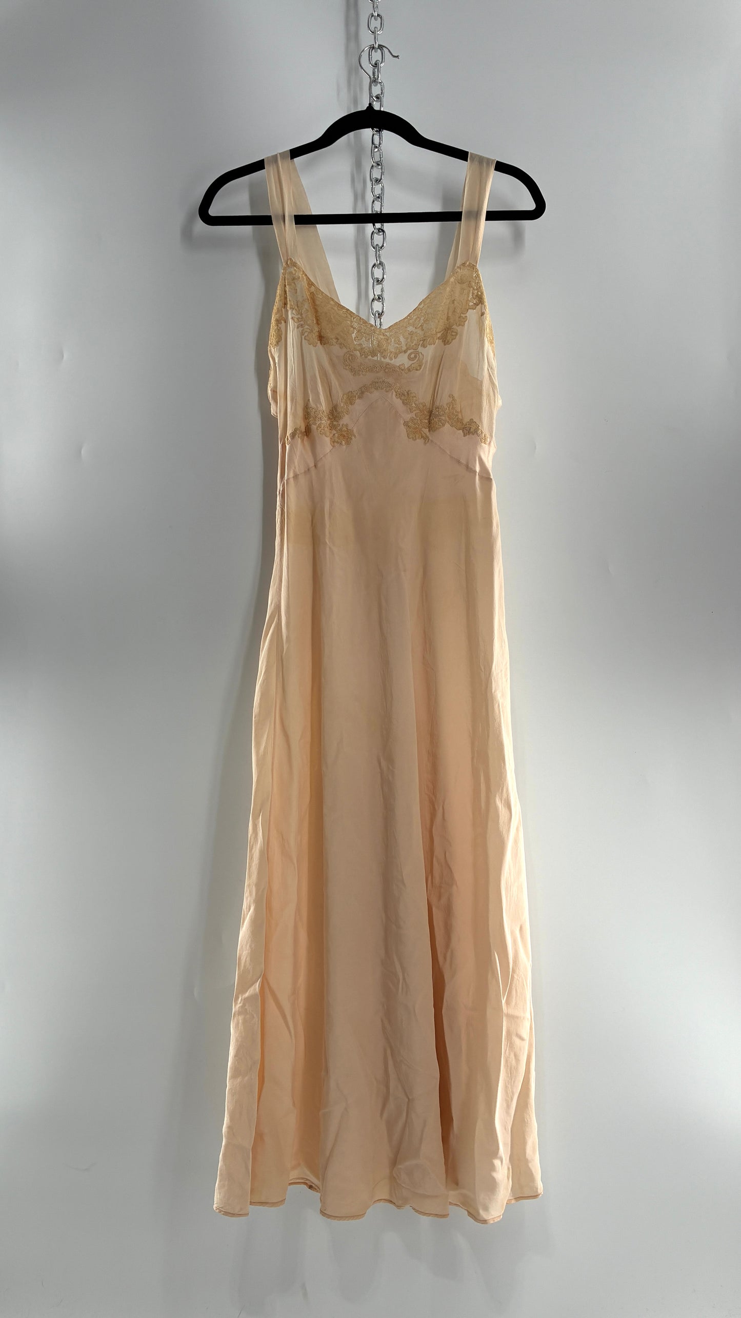 Vintage 1950s Handmade French Silk Nightgown Style Dress