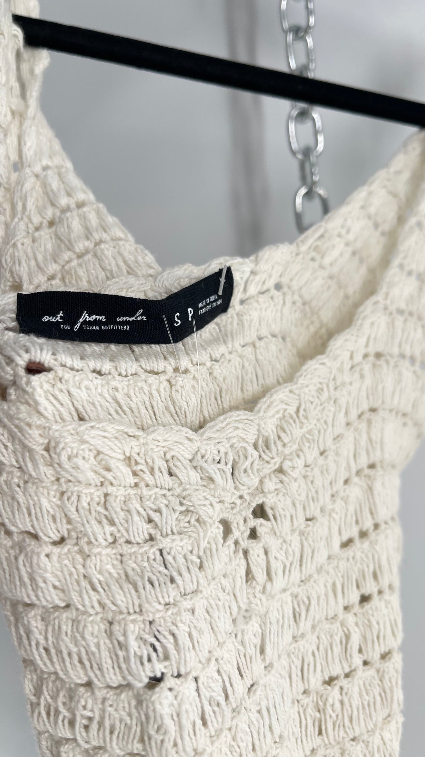 Out from Under Urban Outfitters Off White Crochet Adjustable Tank (Small)