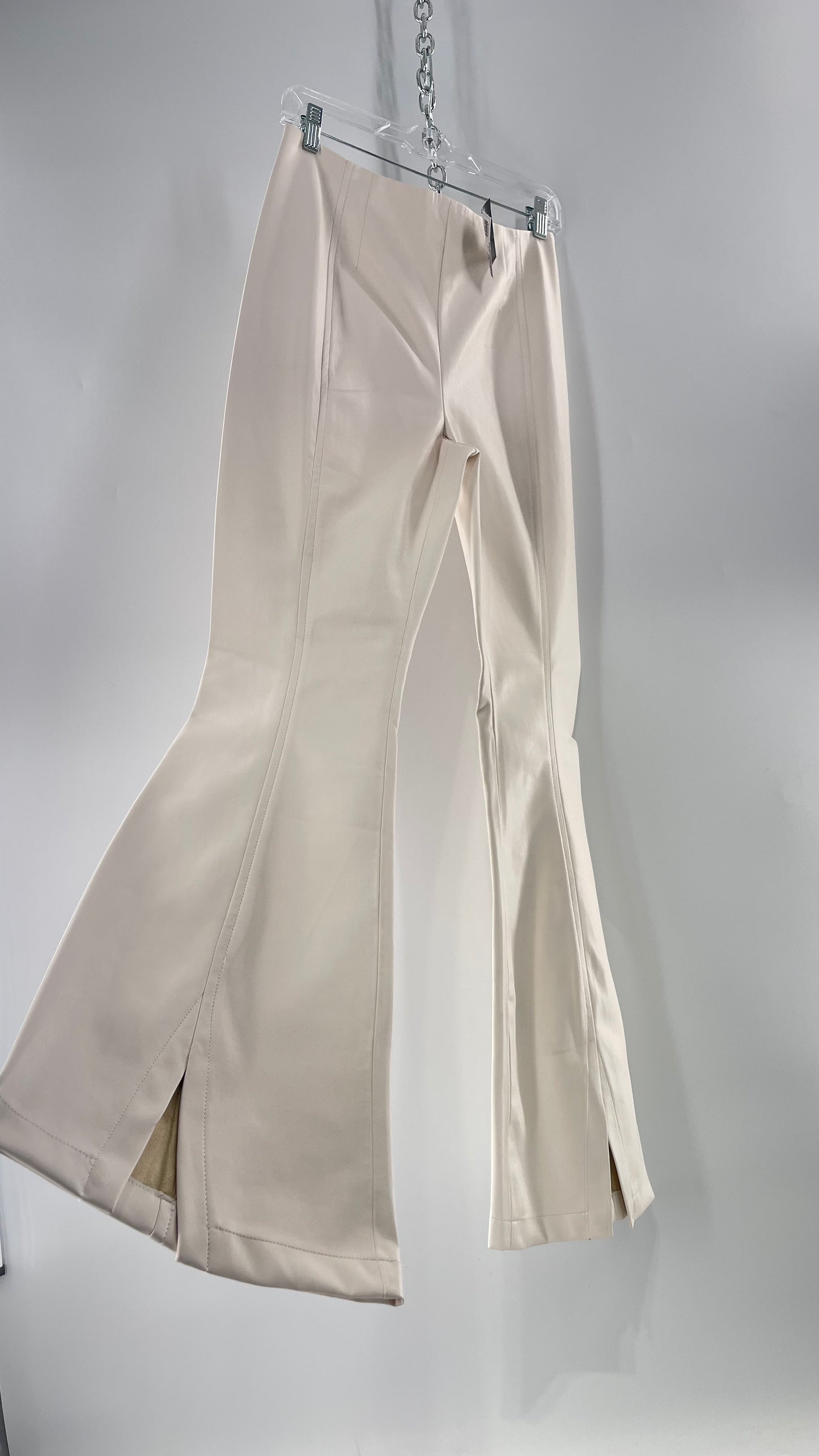 Free People White Cream Faux Flare Leather Pants (29)