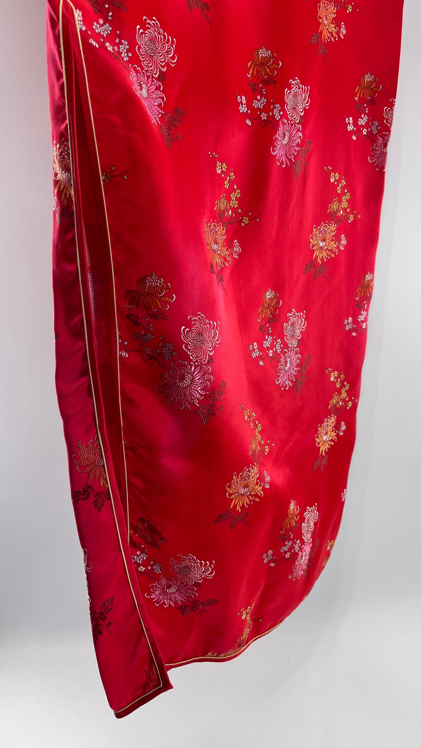 Vintage Golden Bee Silk Chinese QiPao (C) (36)