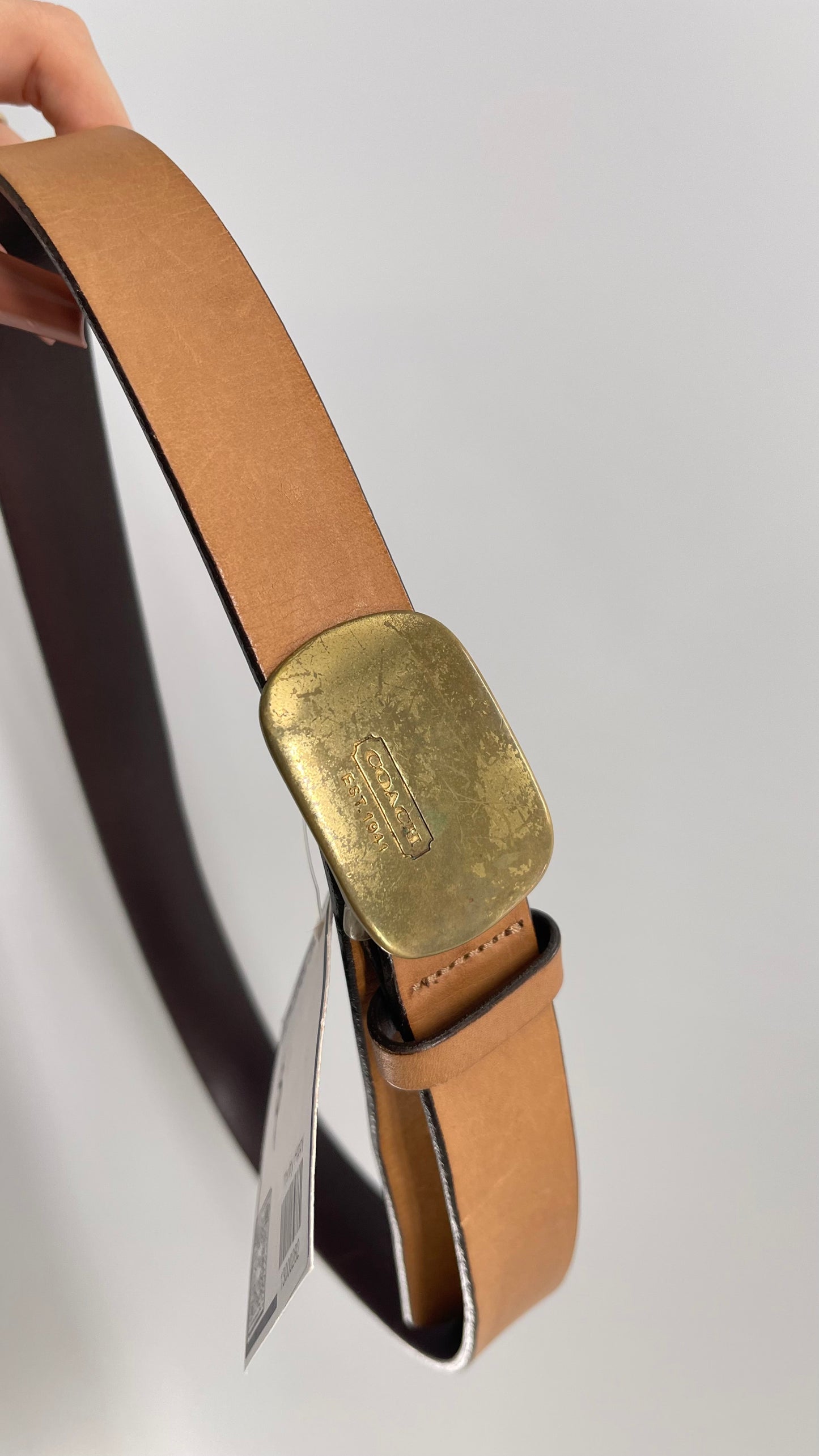 Vintage Coach Tan Leather Belt London, England (Small)