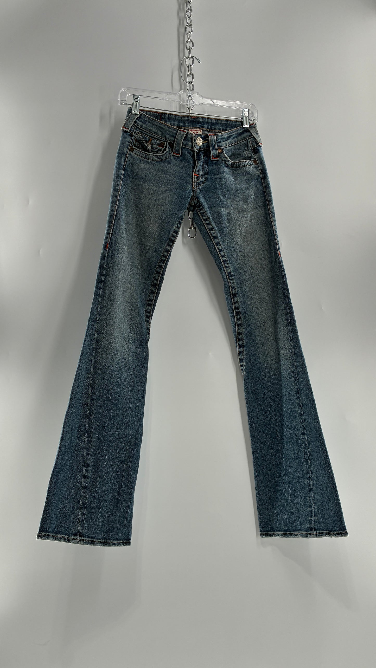 Vintage True Religion Light Wash, Low Rise Kick Flare Jeans (26)