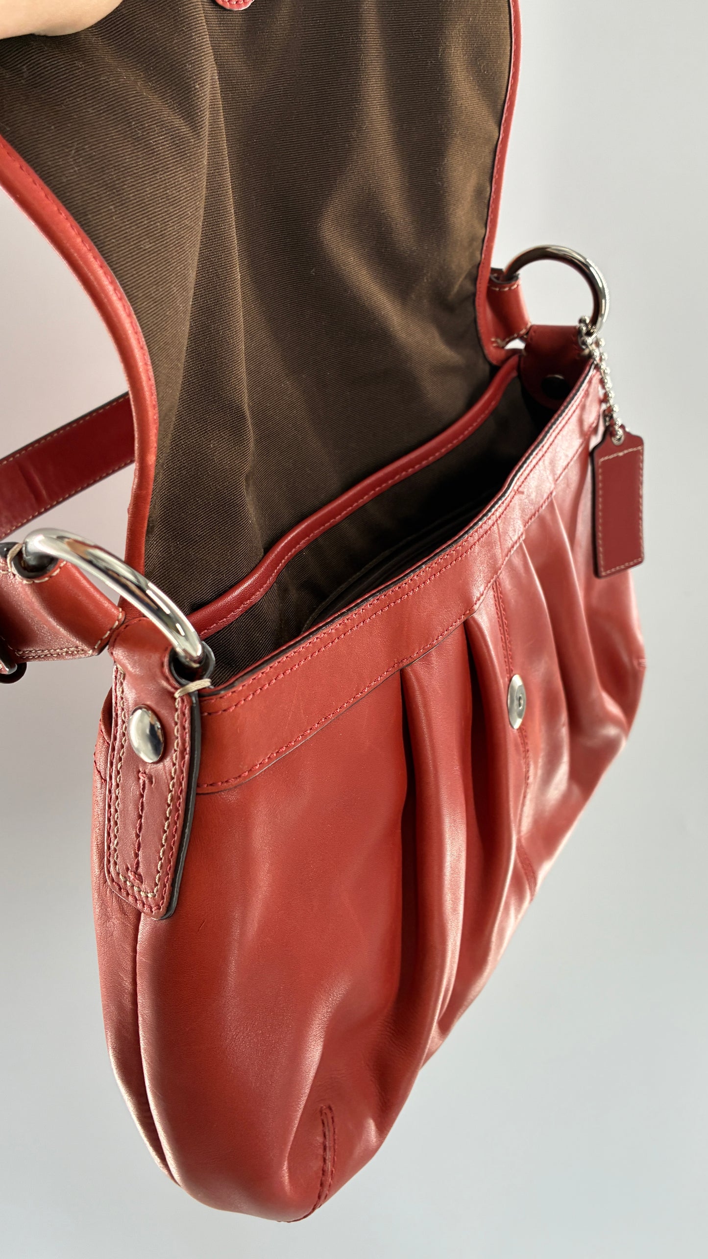 Vintage COACH Soho Salmon Orange Genuine Leather Shoulder Bag