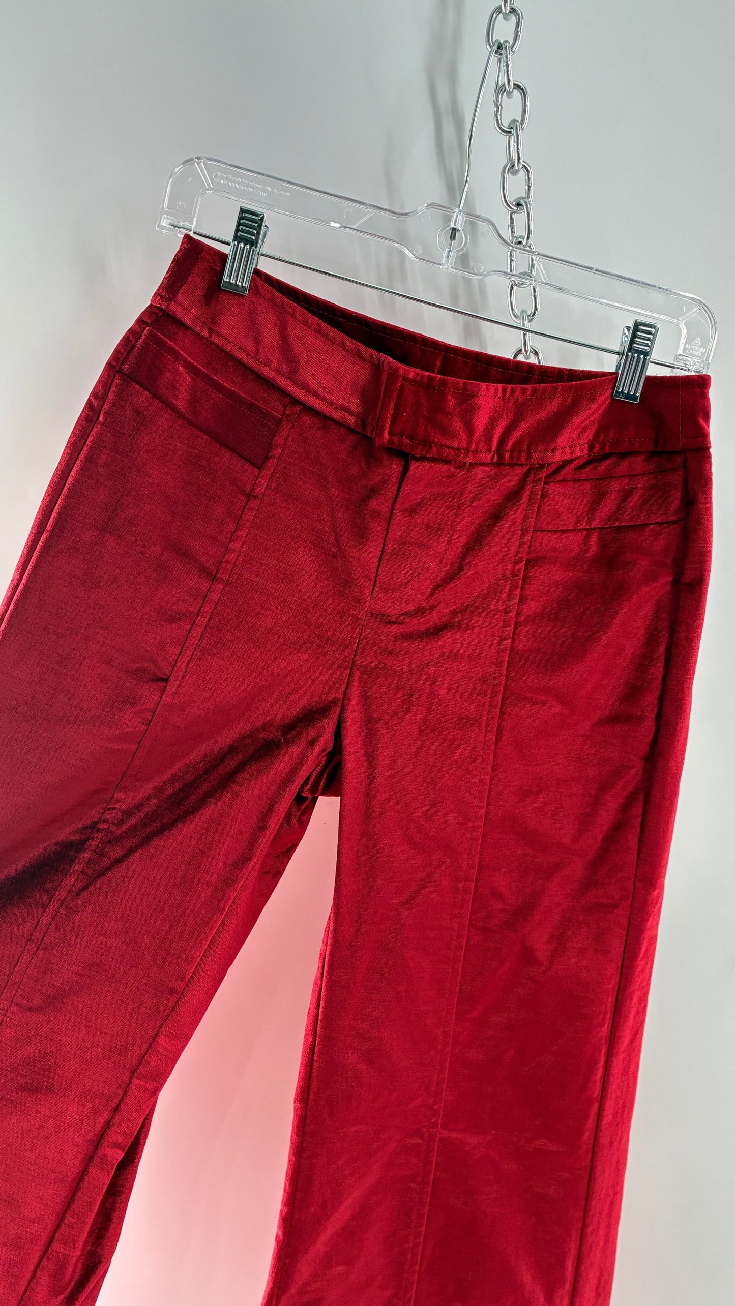 Free People Red Velvet Walk with You Kick Flare Hot Pants (2)