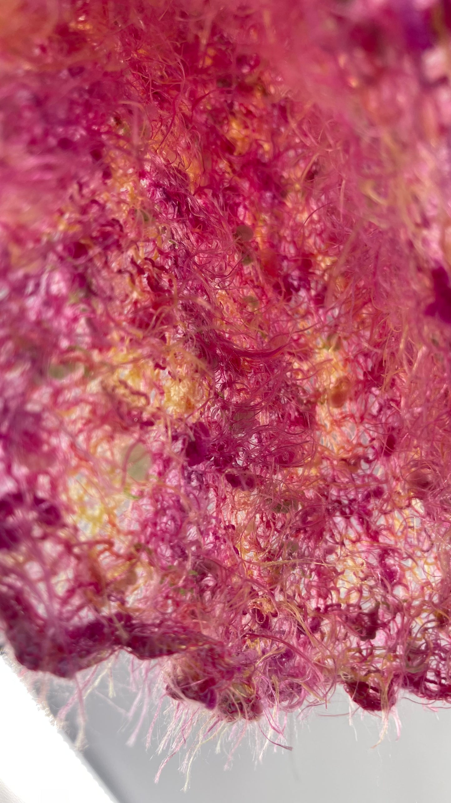 Vintage Pink Fuzzy Knit Scarf