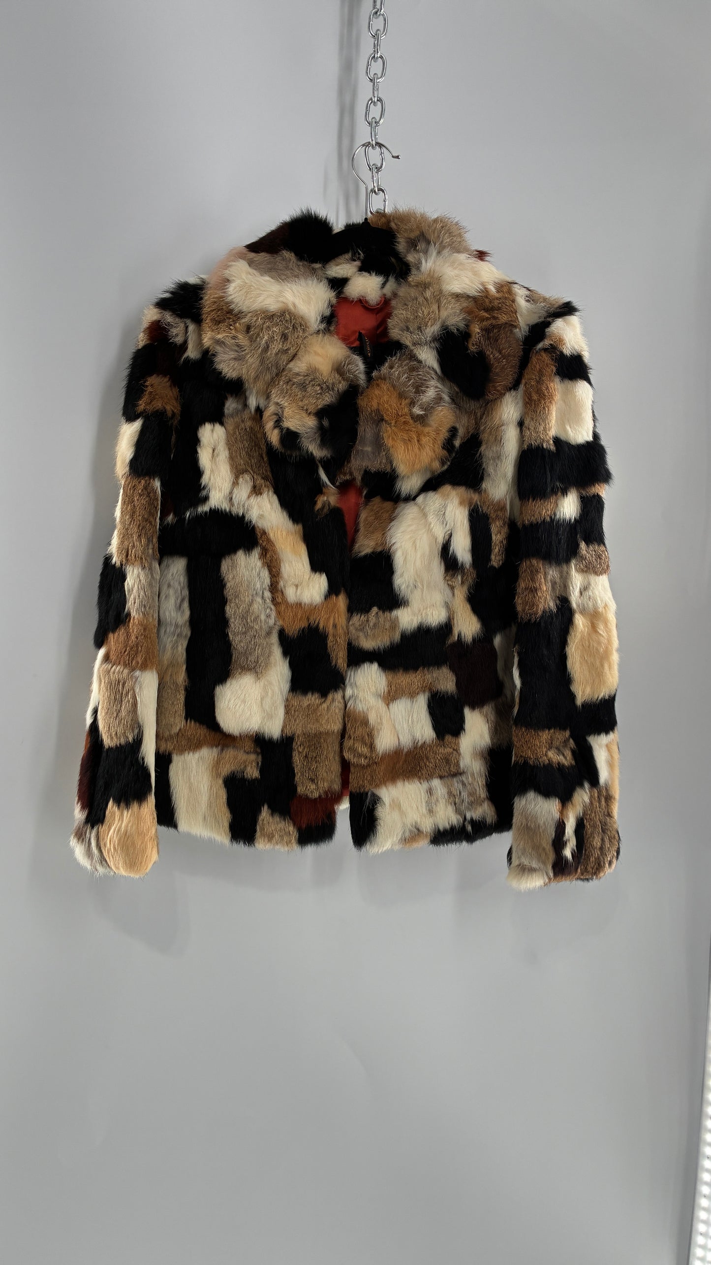 Vintage 1970s FURMOSTE Genuine French Rabbit Fur Patchwork Jacket (7/8)