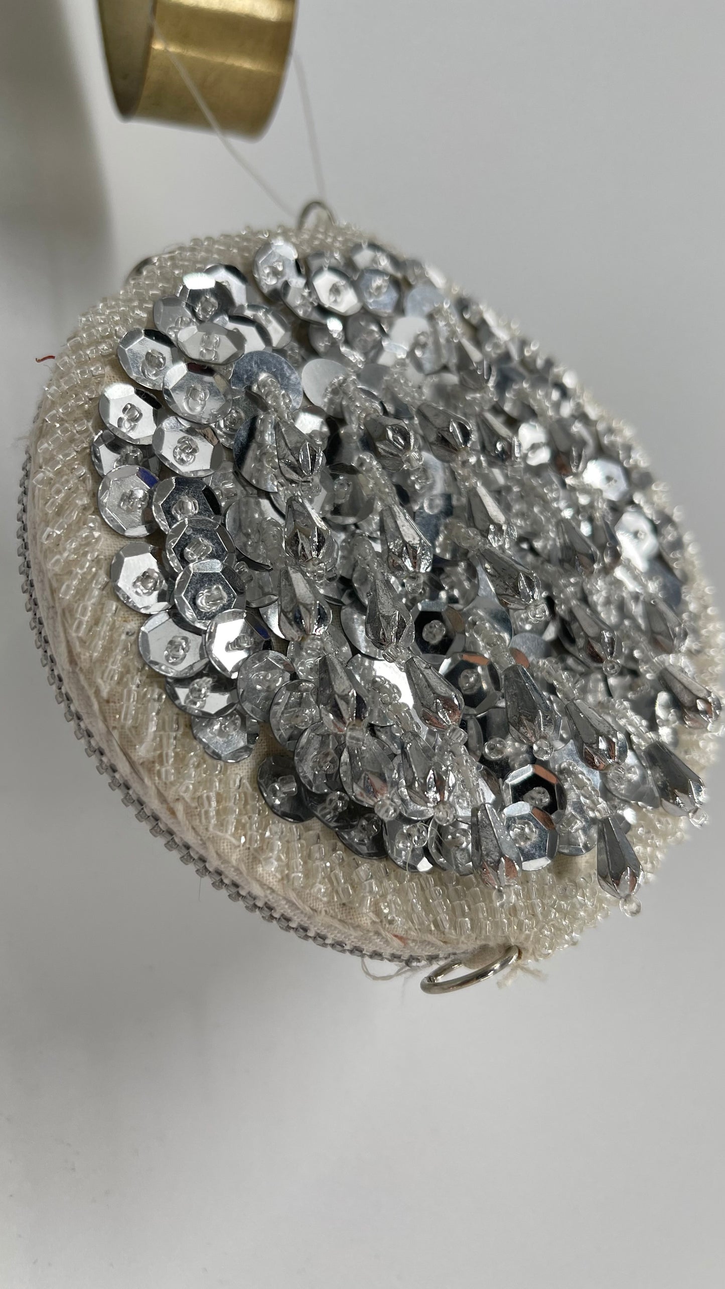 Urban Outfitters Embellished, Sequin, Dangling Crystal Round Coin Pouch