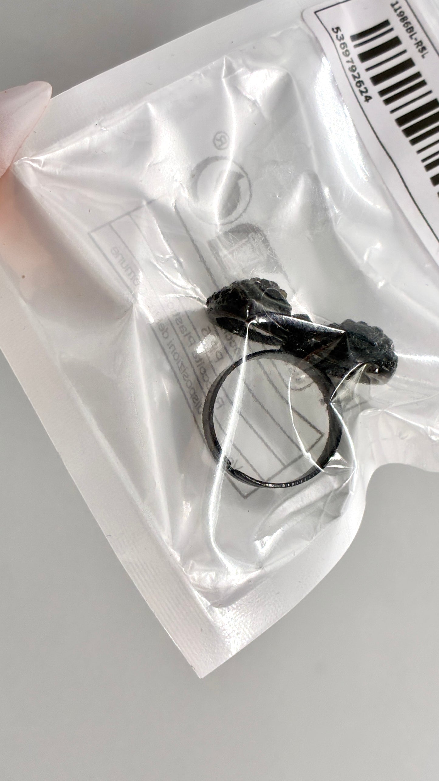 Black Rhinestone Bow Ring