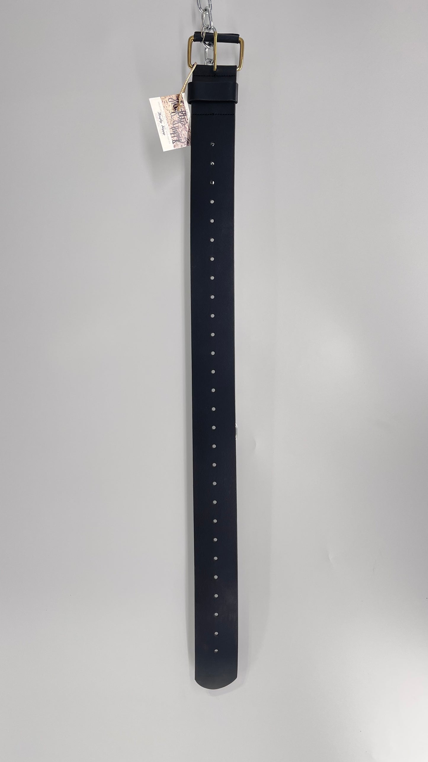 Banana Republic Wide Black Italian Cow Leather Belt (Small)