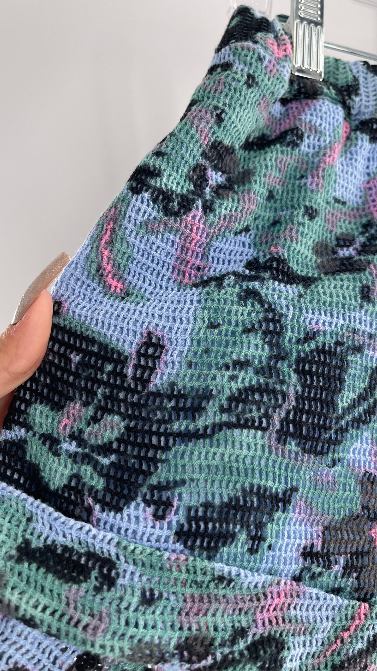 Urban Outfitters Out from Under Powder Blue and Green Floral Mesh/Gauze Shorts (Small)