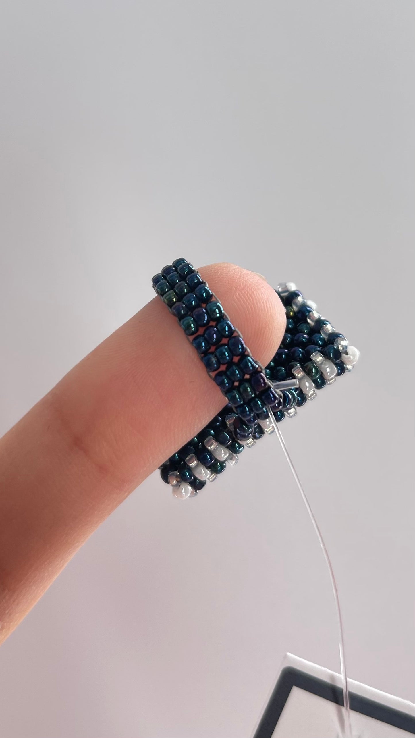 Vintage 70s Fully Beaded Ring