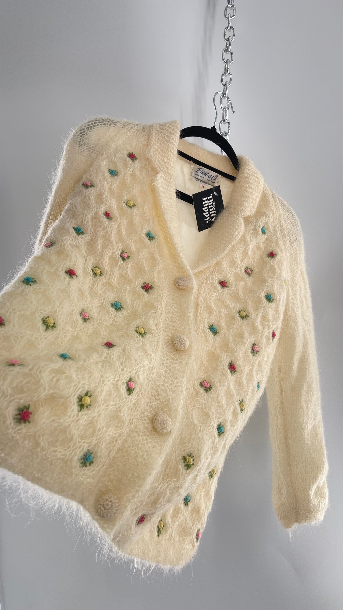 Vintage Best & Co Lil Rose, Cream Granny Cardigan (Medium)