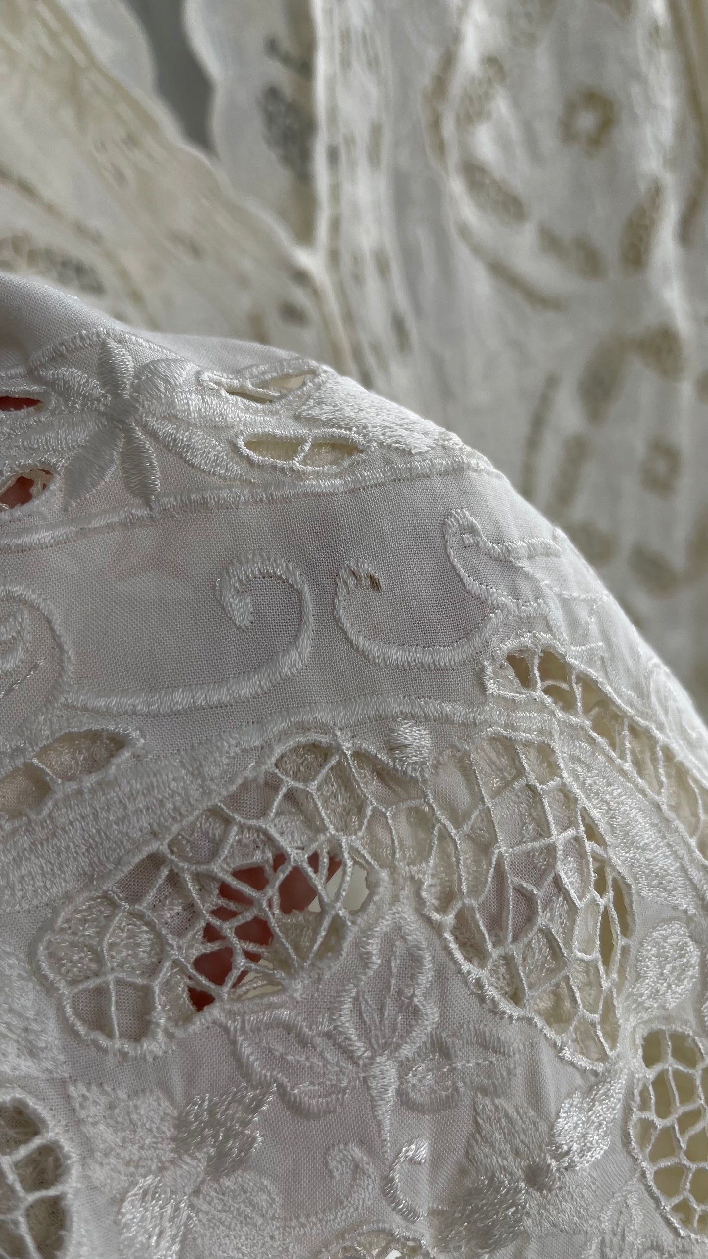 Free People Cream Lace Mini Dress (Small)
